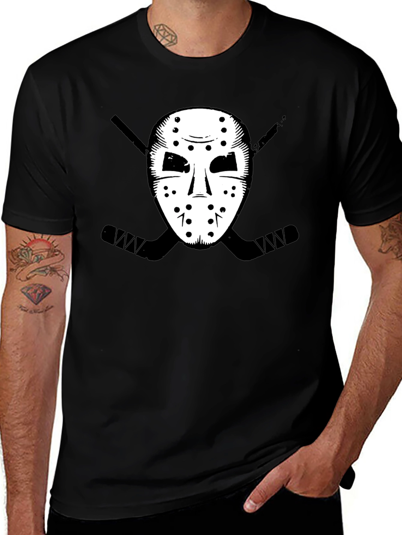 Hockey Mask Graphic Tee - Black T-Shirt