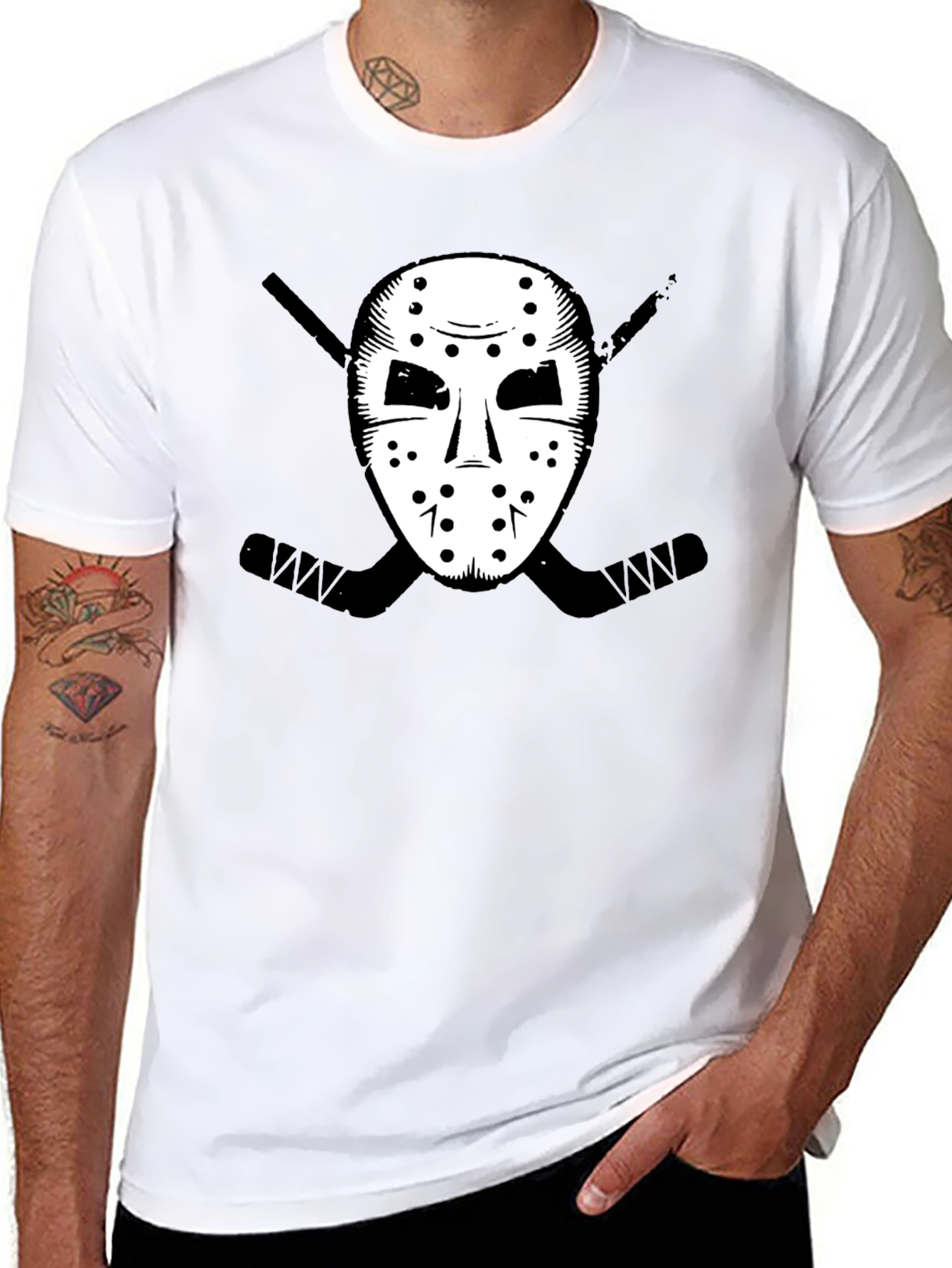 Hockey Mask Graphic Tee - Black T-Shirt