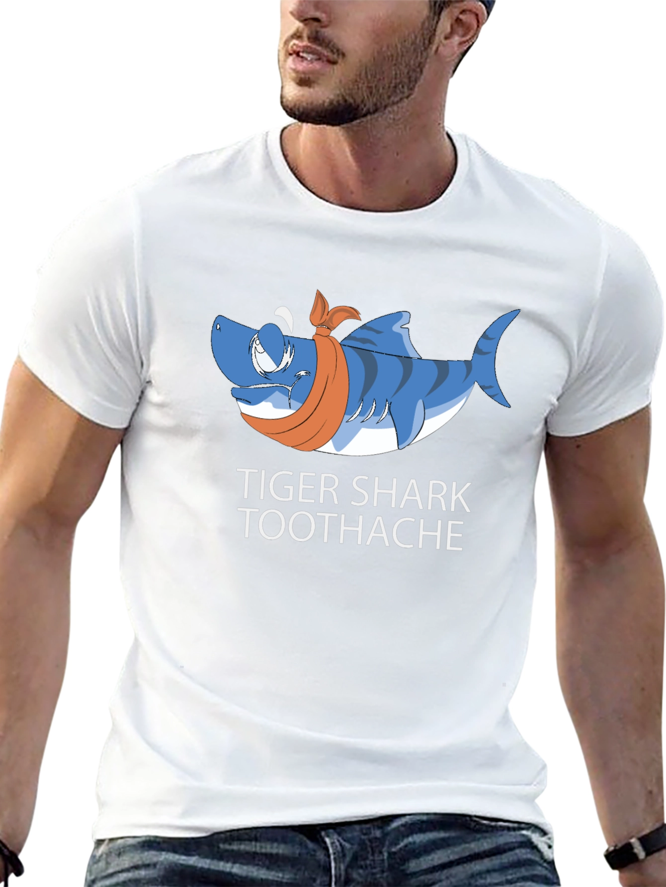 Tiger Shark Toothache Black T-Shirt