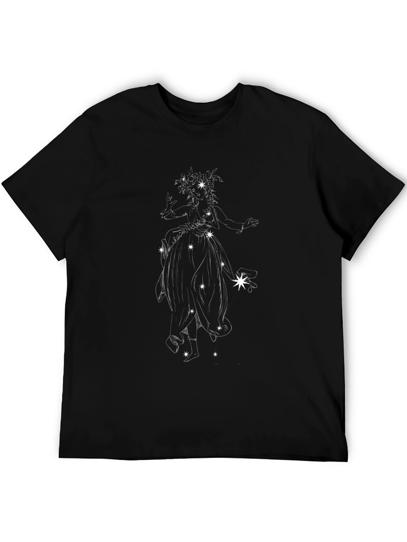 Celestial Fairy Graphic Tee - Black Cotton Blend