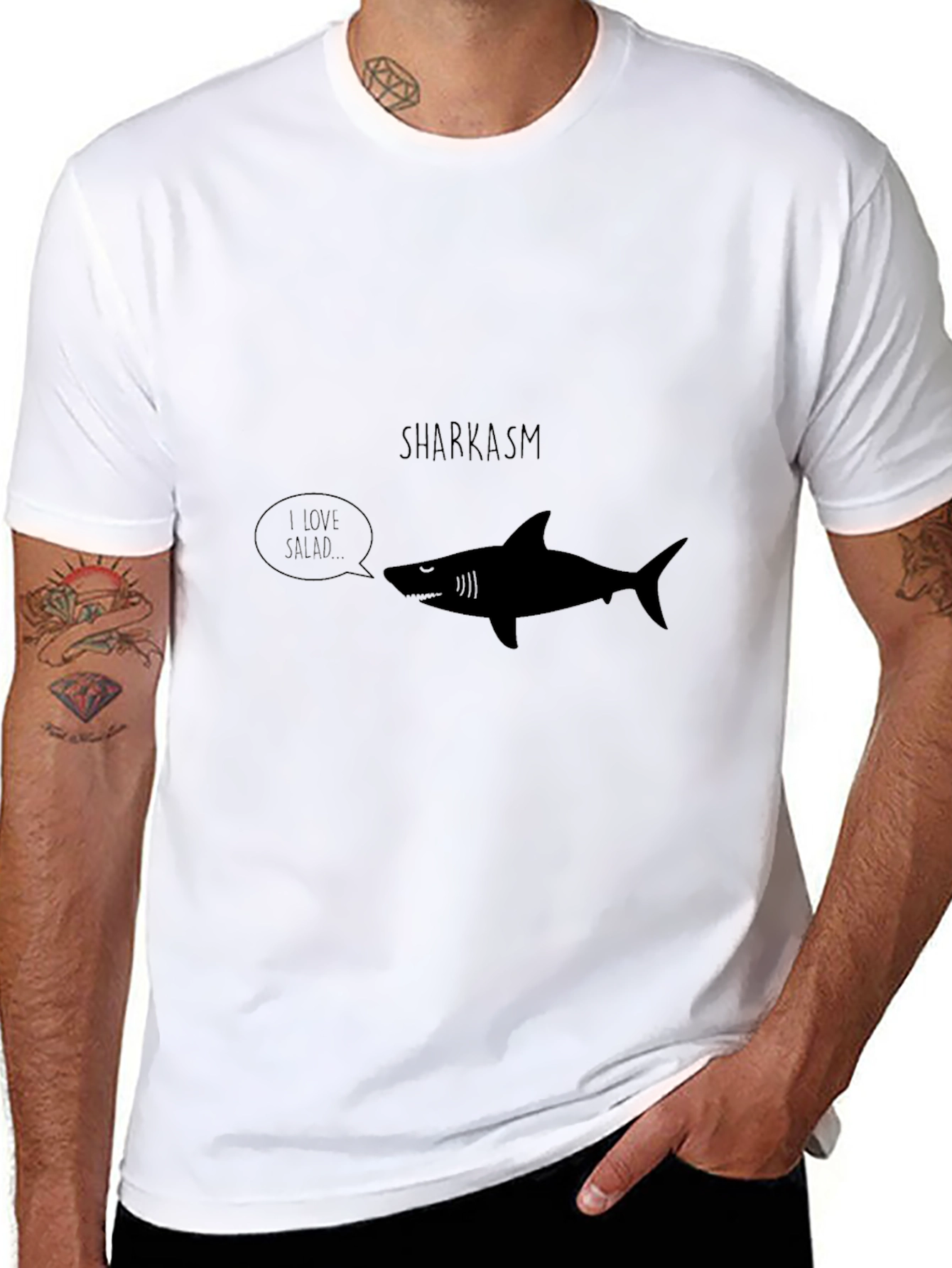 Sharkasm I Love Salad Graphic T-Shirt