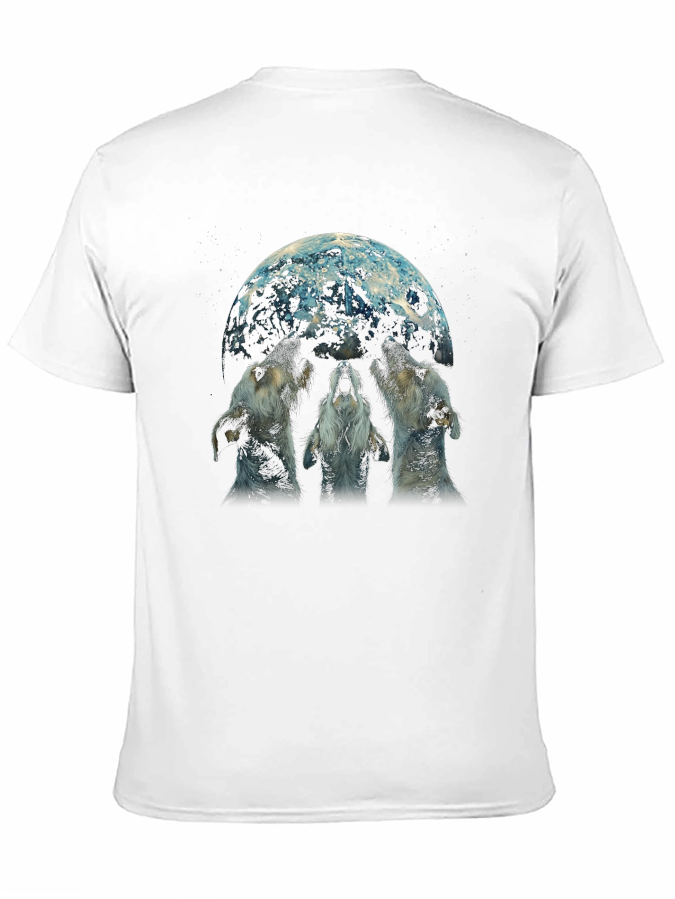 Wolf Moon Graphic Tee - Black Cotton Blend