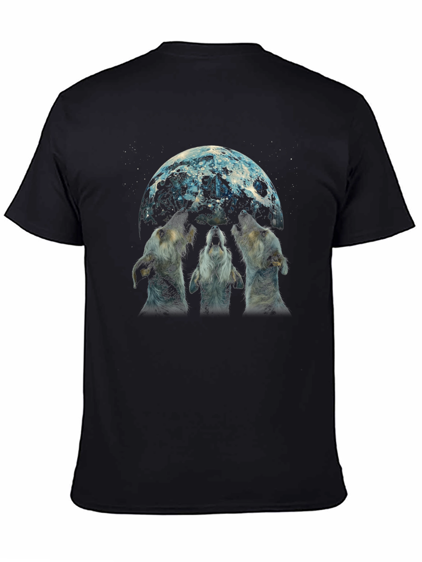 Wolf Moon Graphic Tee - Black Cotton Blend