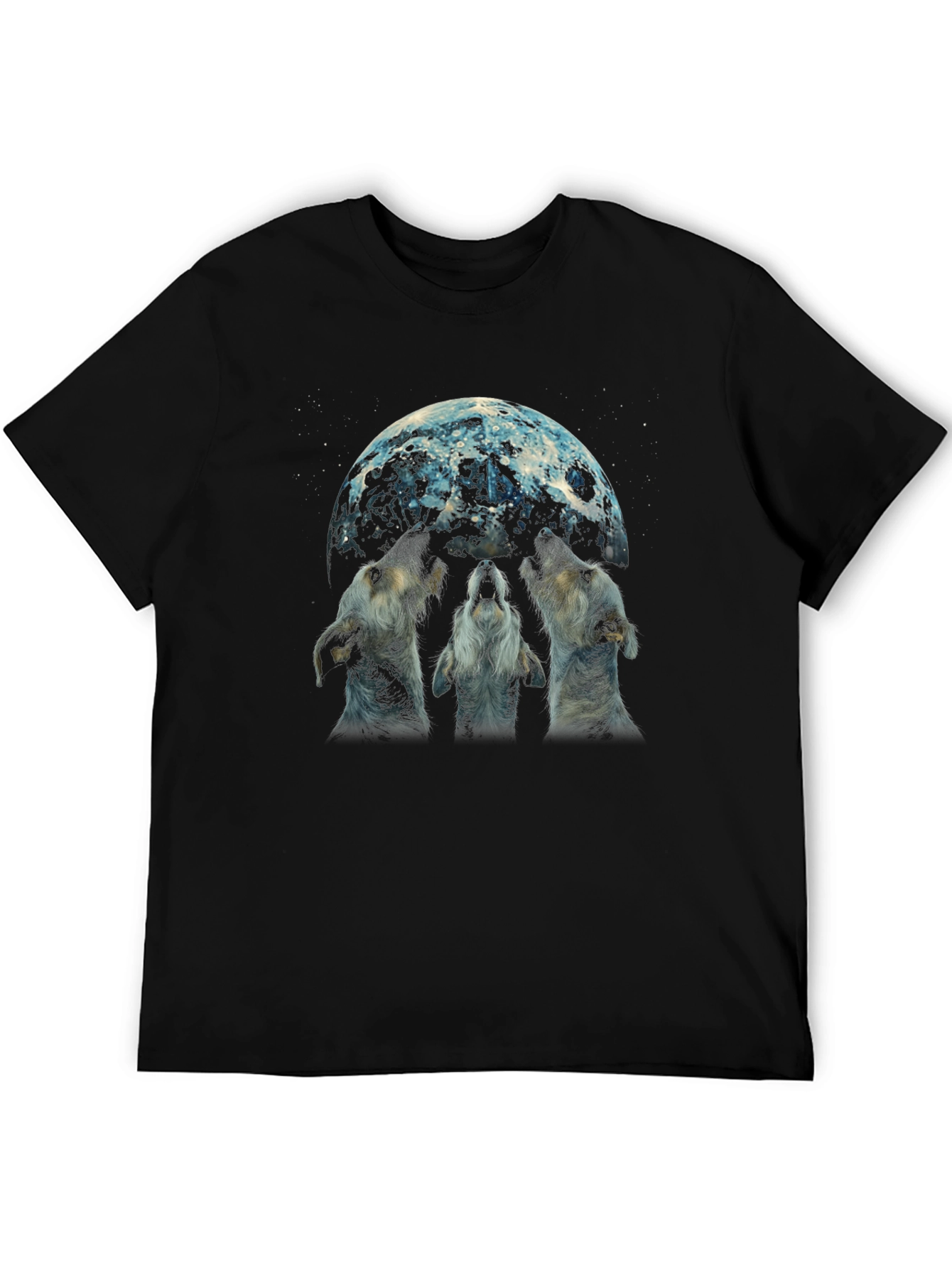 Wolf Moon Graphic Tee - Black Cotton Blend