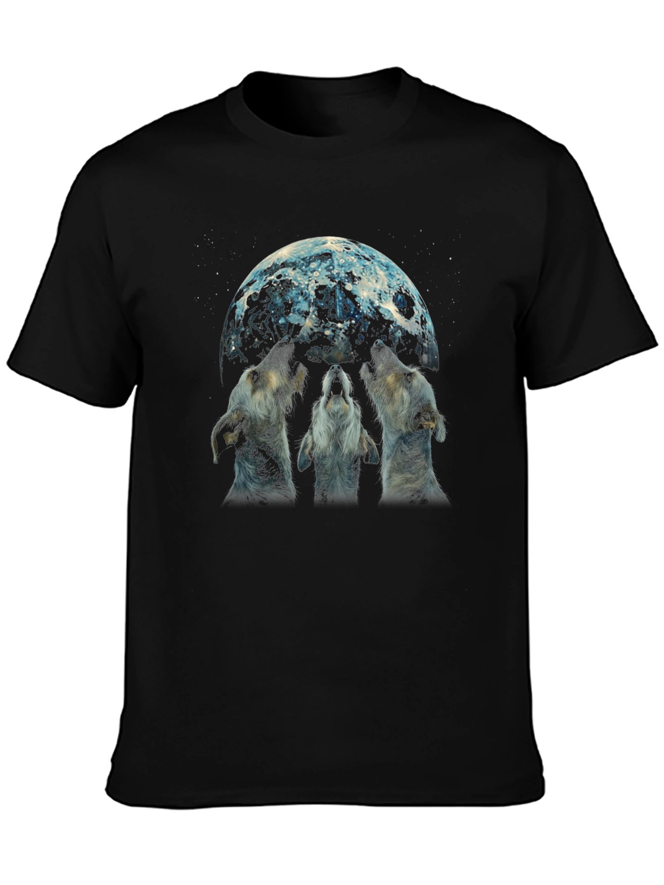 Wolf Moon Graphic Tee - Black Cotton Blend