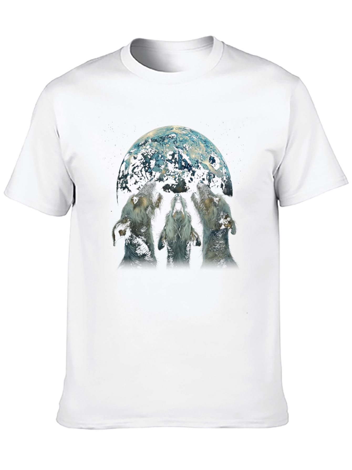 Wolf Moon Graphic Tee - Black Cotton Blend