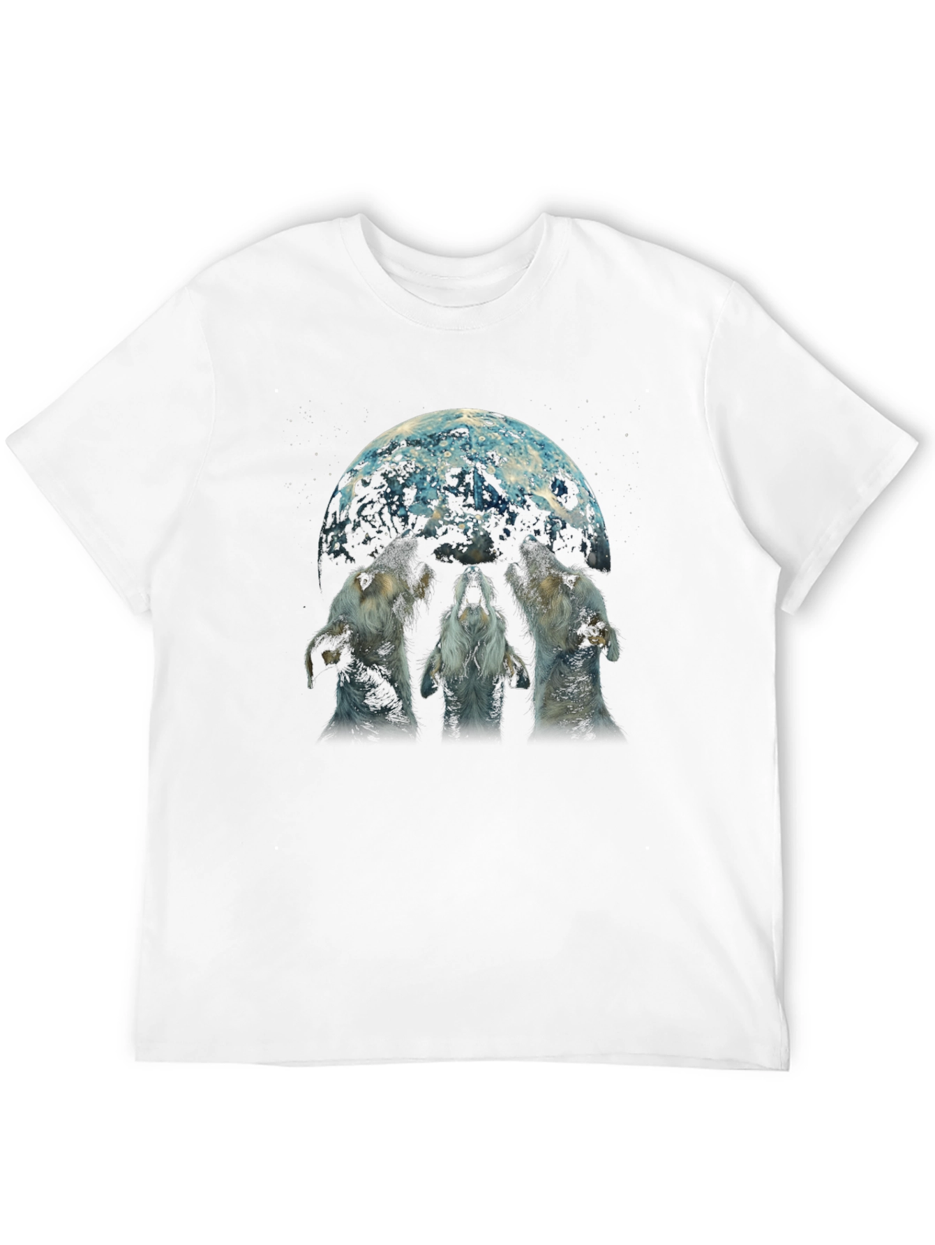 Wolf Moon Graphic Tee - Black Cotton Blend