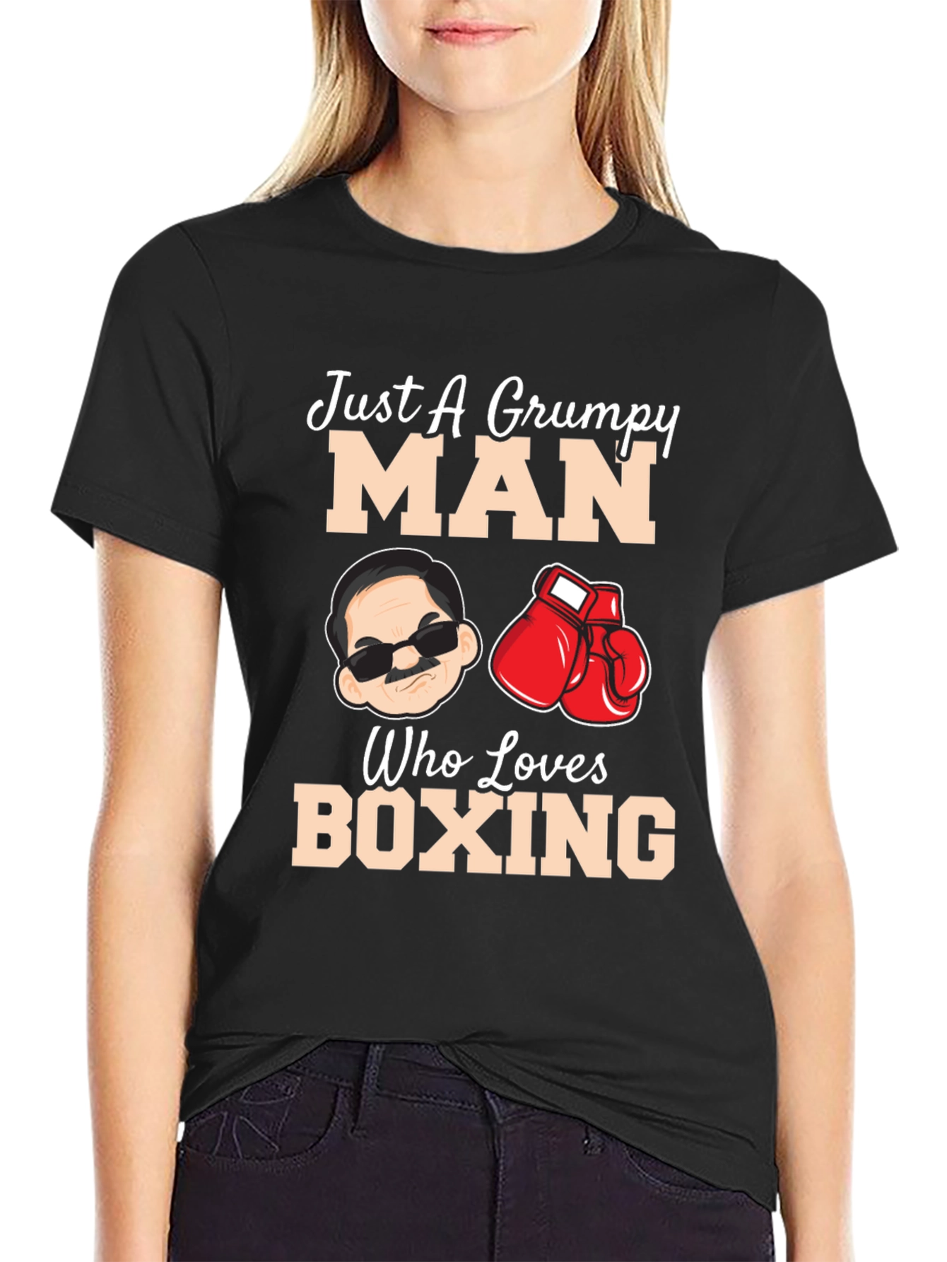 Grumpy Man Boxing Lover Graphic T-Shirt