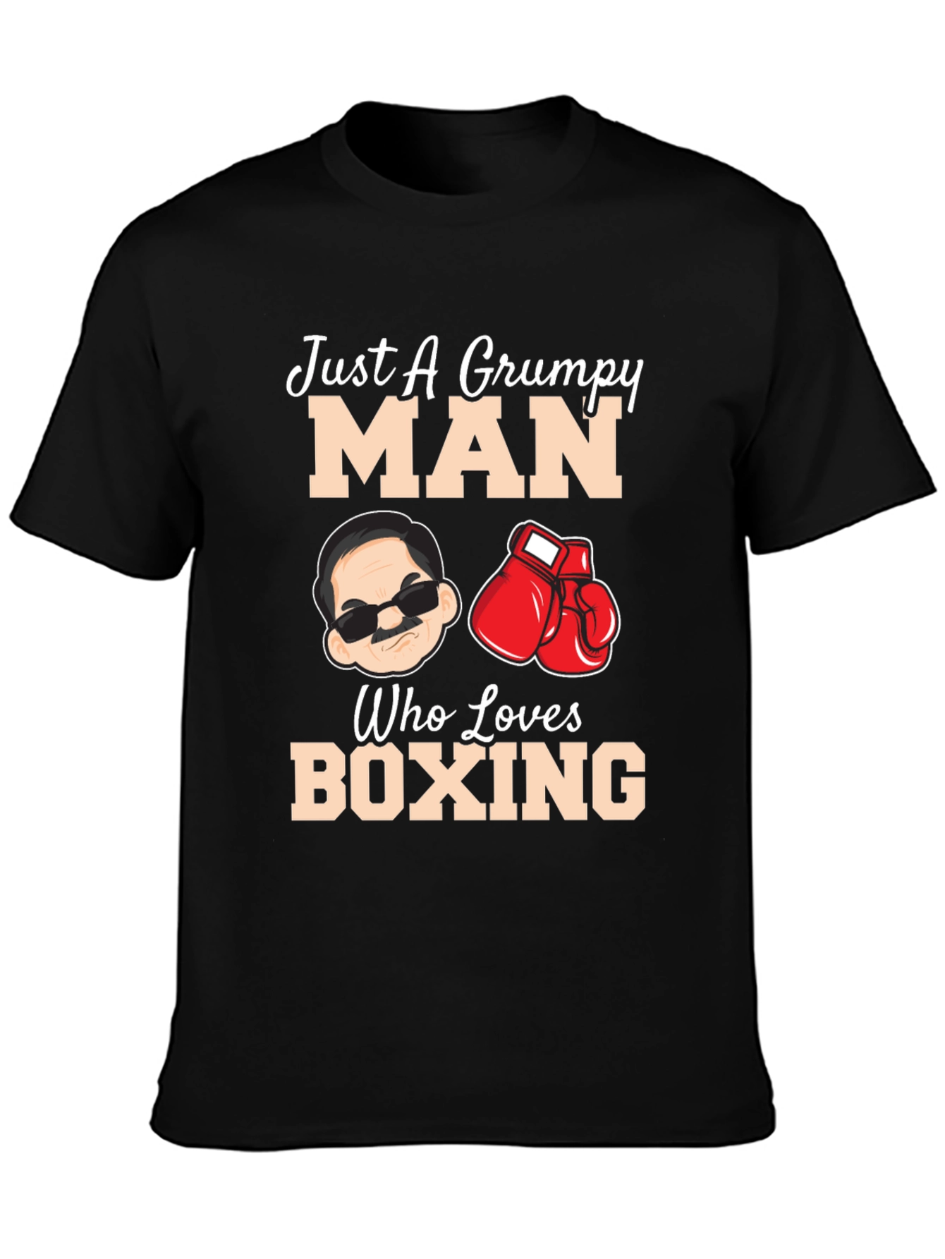 Grumpy Man Boxing Lover Graphic T-Shirt