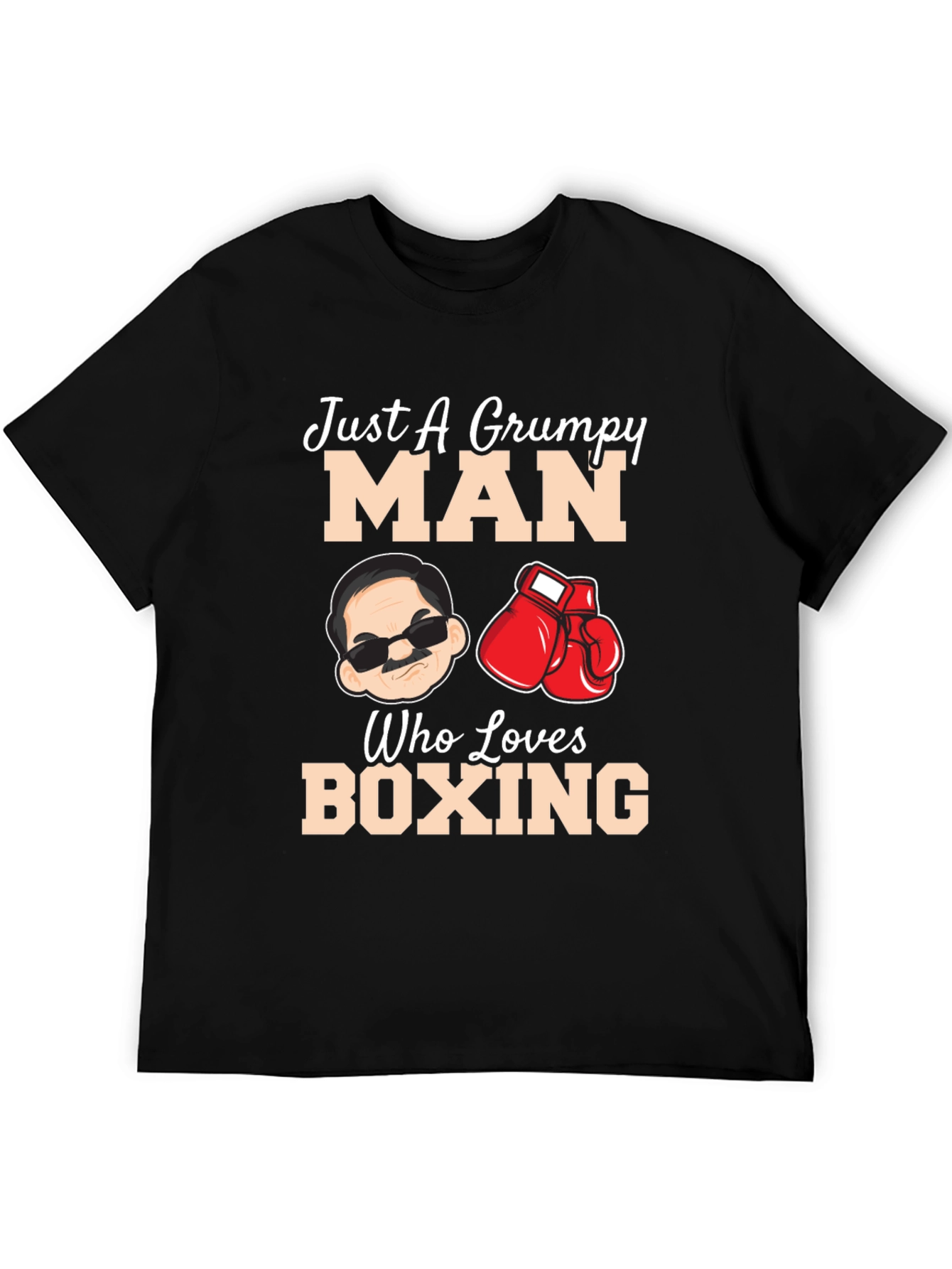 Grumpy Man Boxing Lover Graphic T-Shirt