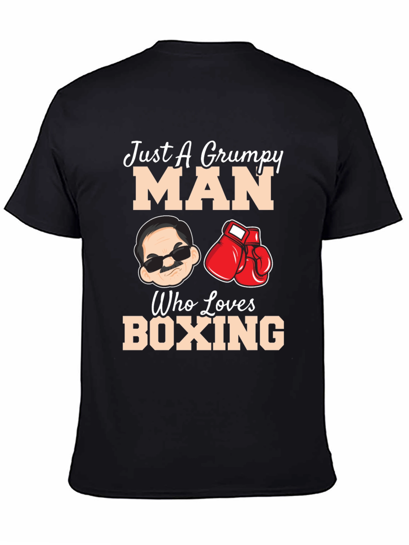 Grumpy Man Boxing Lover Graphic T-Shirt
