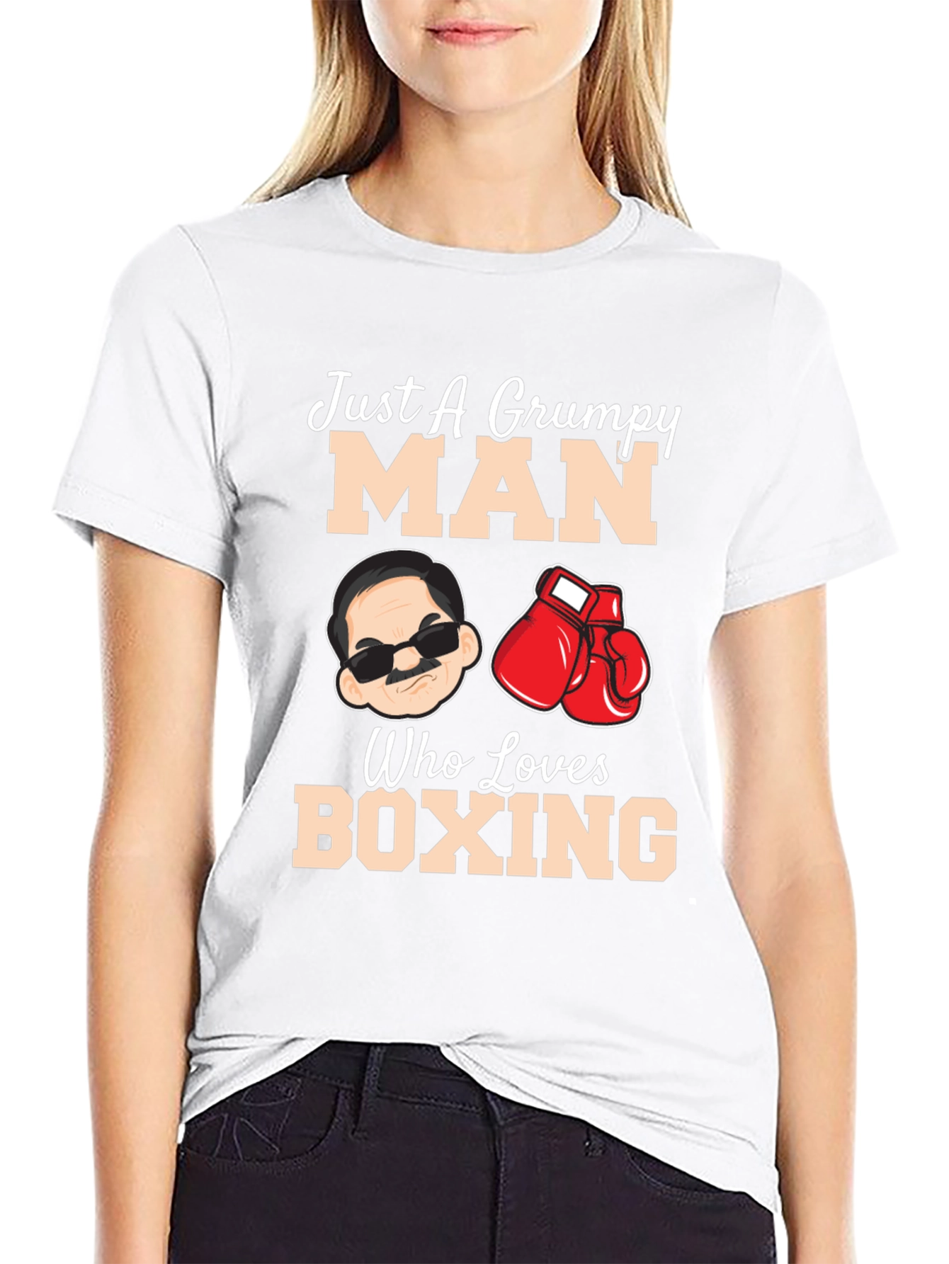 Grumpy Man Boxing Lover Graphic T-Shirt
