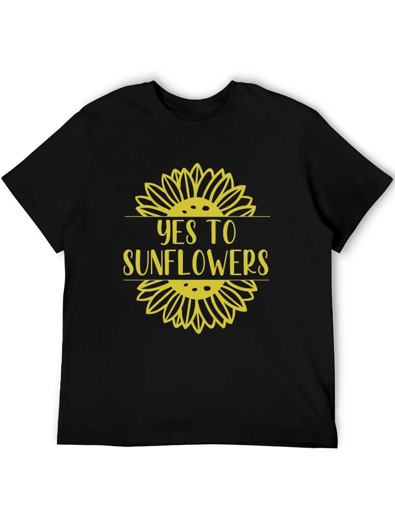 Yes to Sunflowers Graphic Tee - Black Cotton T-Shirt
