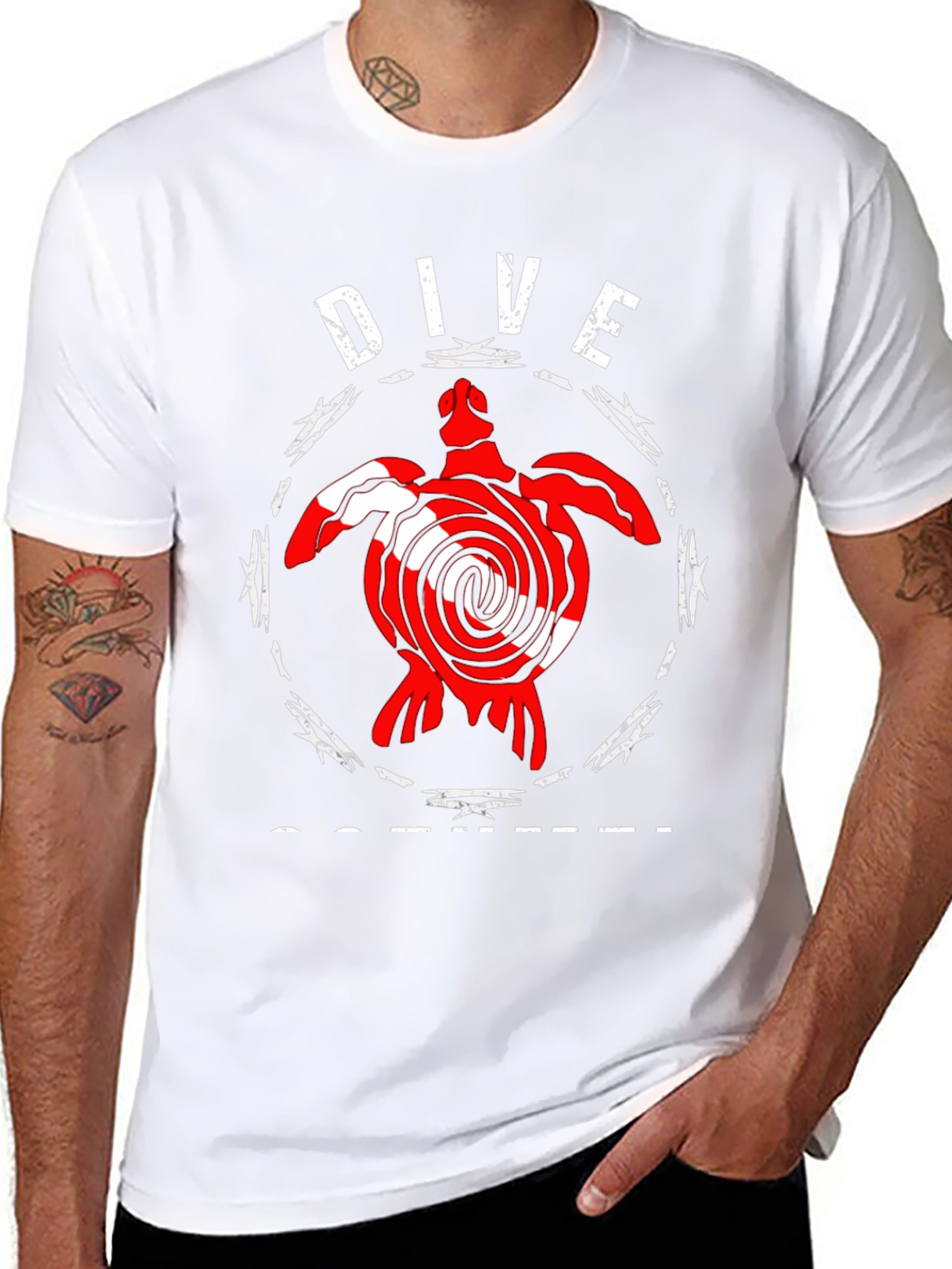 Dive Scuba Turtle Graphic T-Shirt