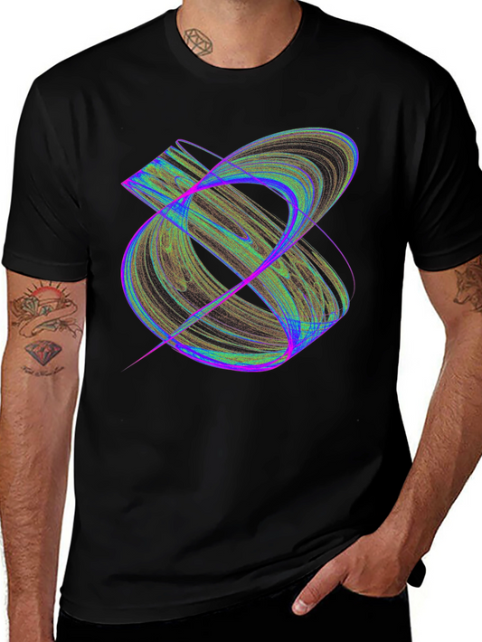 Abstract Fractal Design Black T-Shirt