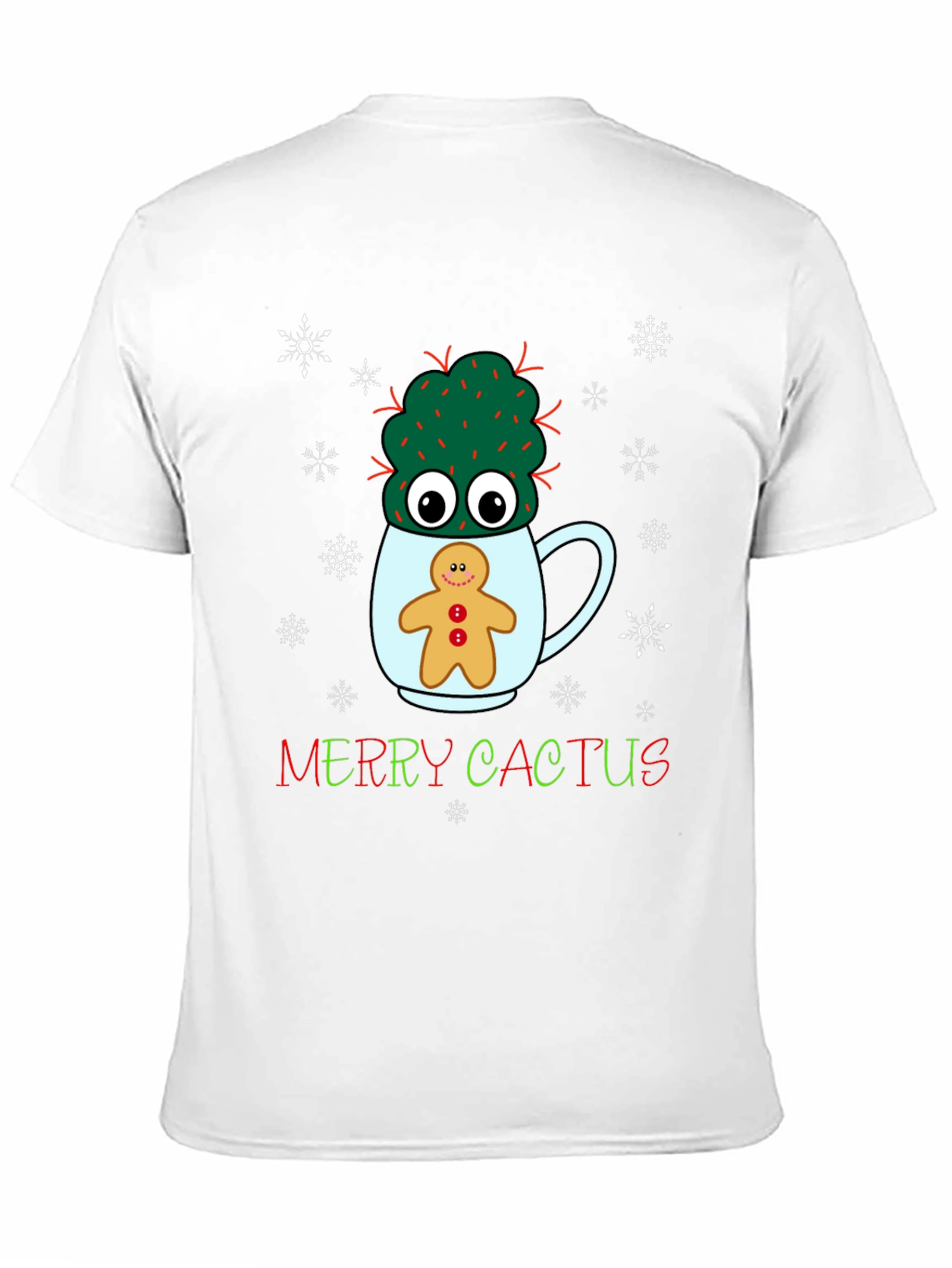 Merry Cactus Christmas Graphic T-Shirt