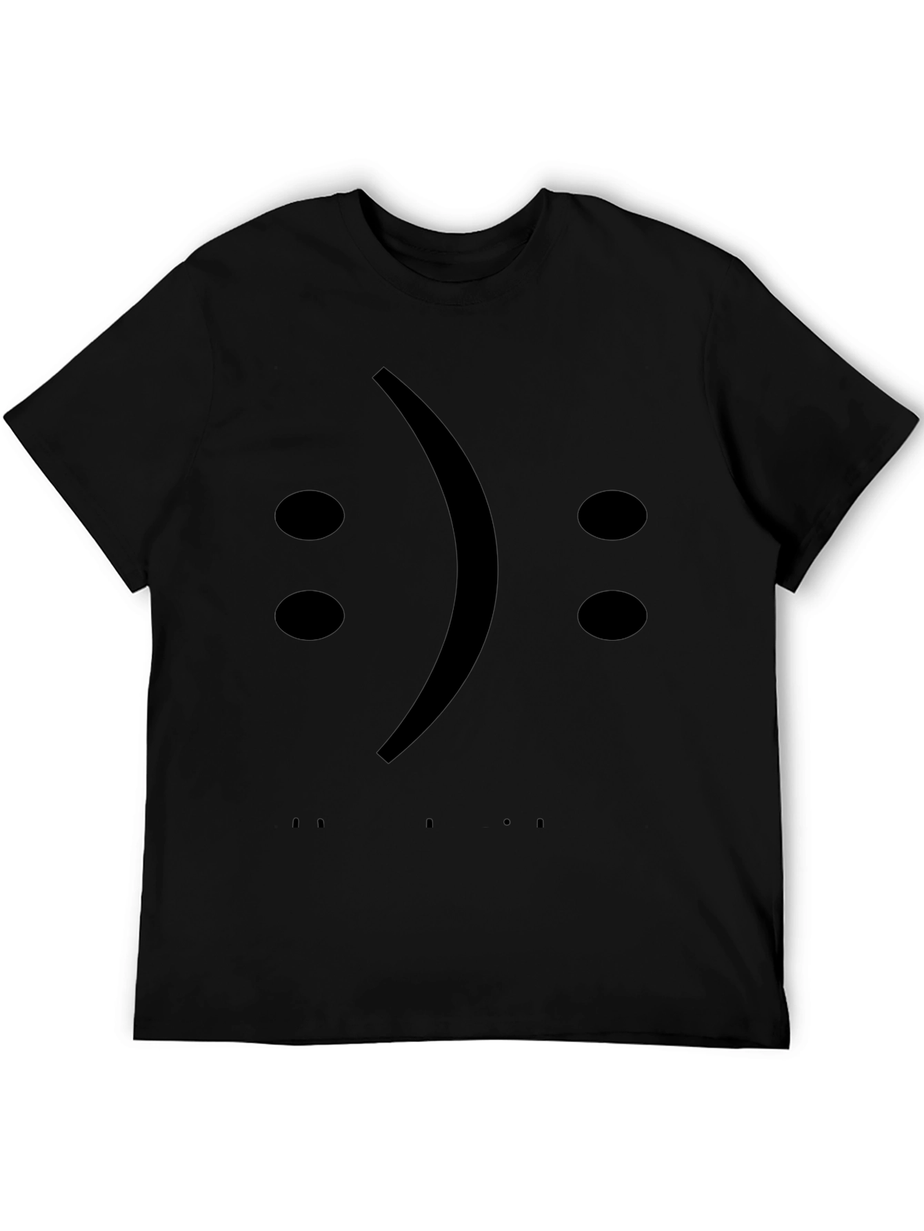 Sad Smile T-Shirt - Black Graphic Tee
