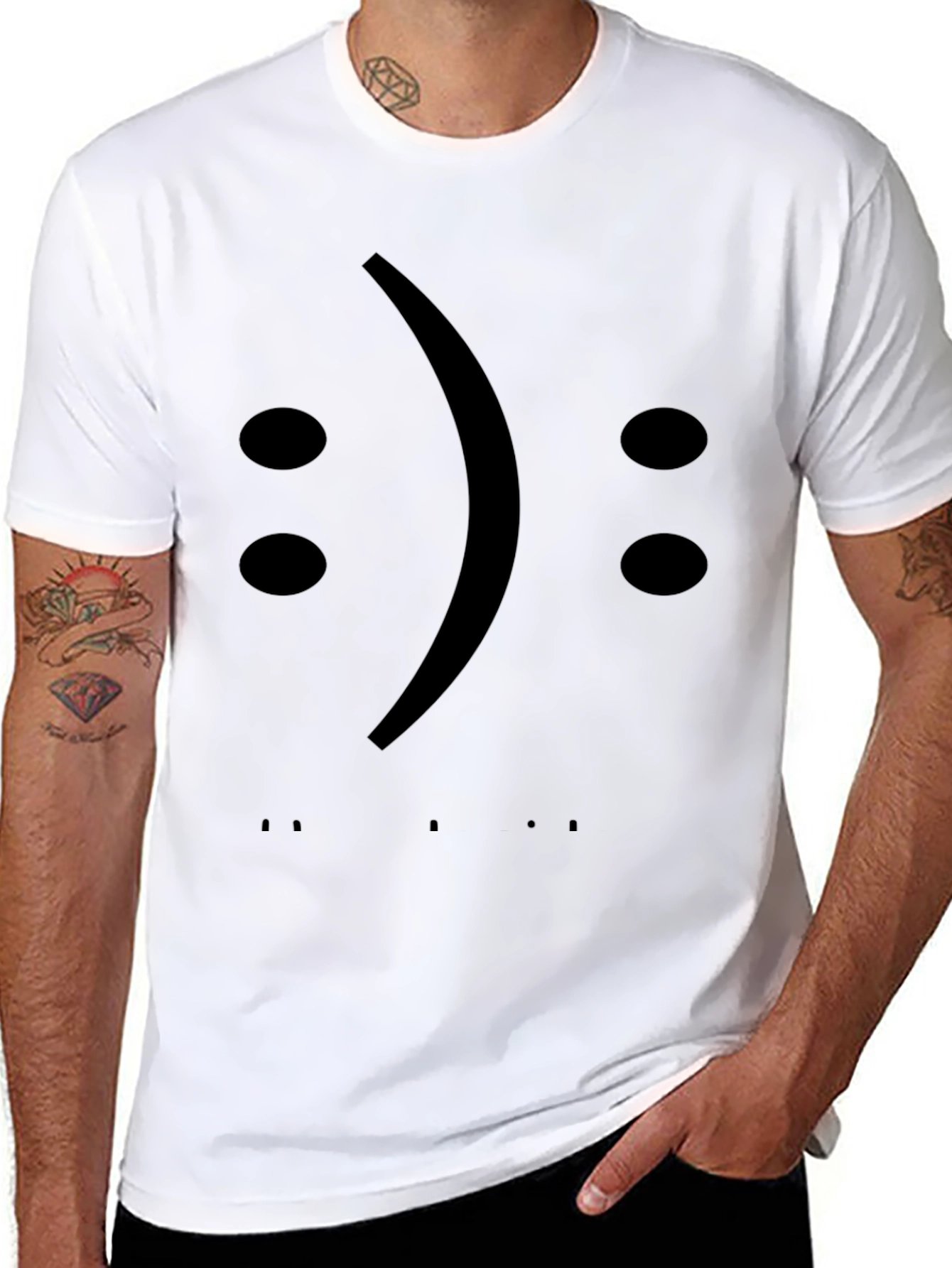 Sad Smile T-Shirt - Black Graphic Tee