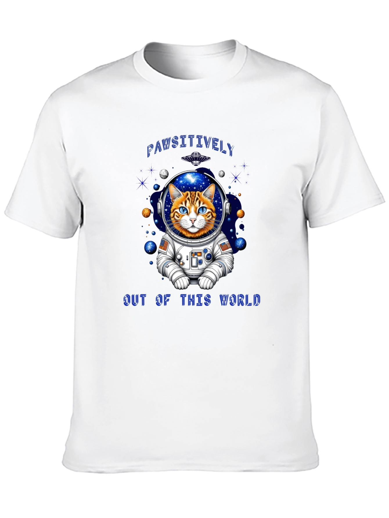 Pawsitively Out of This World Cat Astronaut T-Shirt