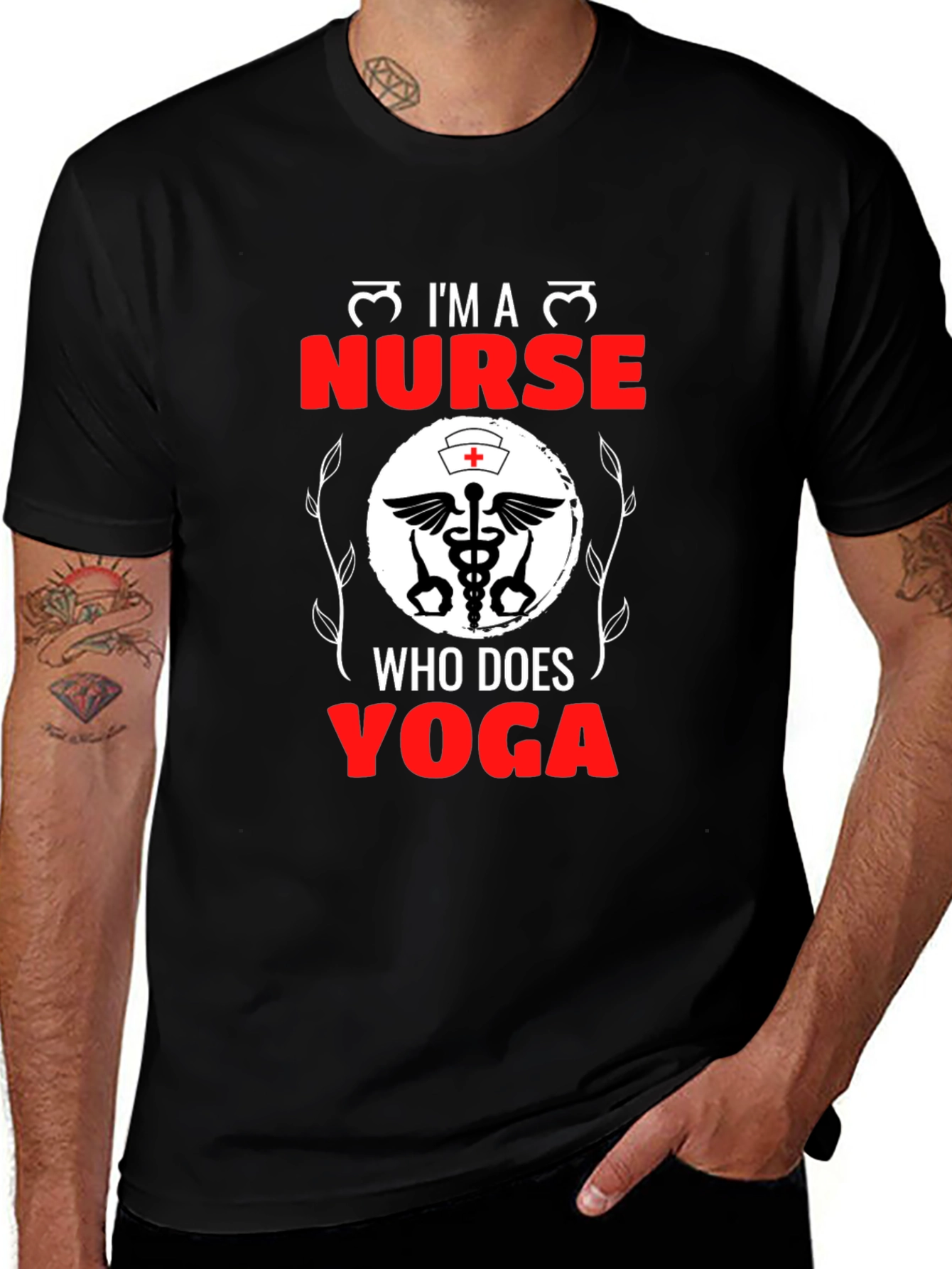 Im a Nurse Who Does Yoga Black T-Shirt