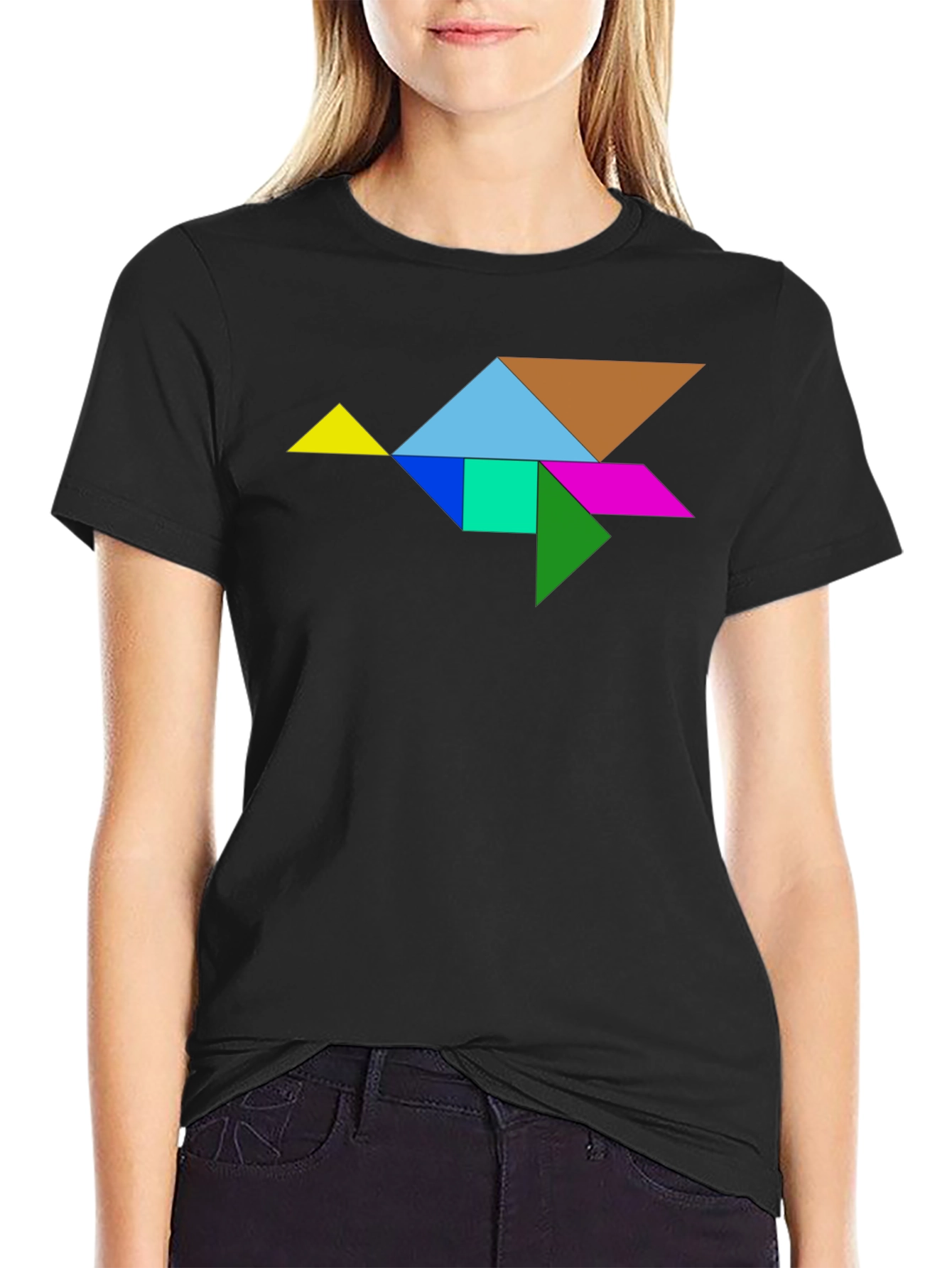 Tangram Bird Graphic Tee - Unique Design