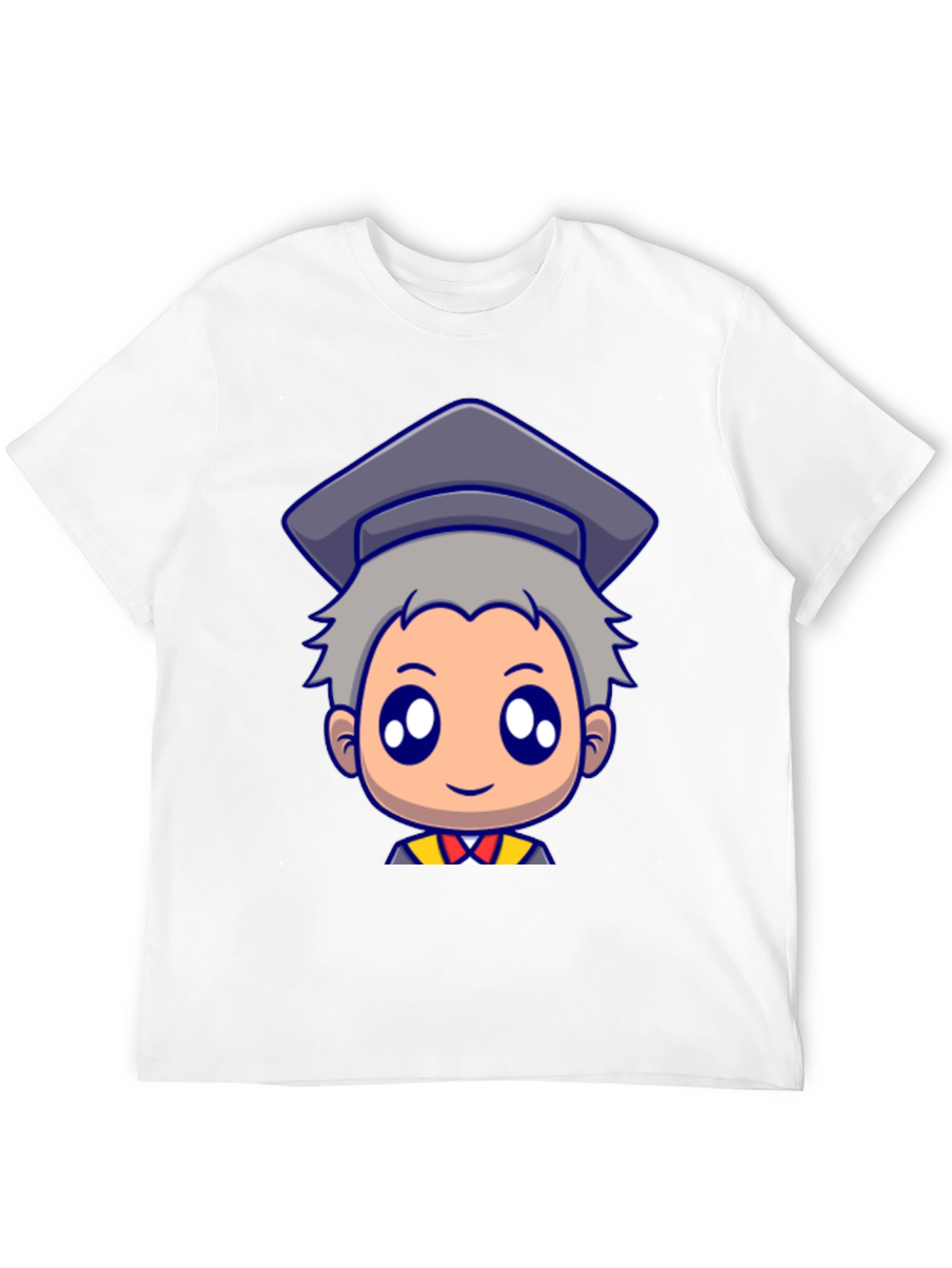 Graduation Cartoon Graphic Black T-Shirt