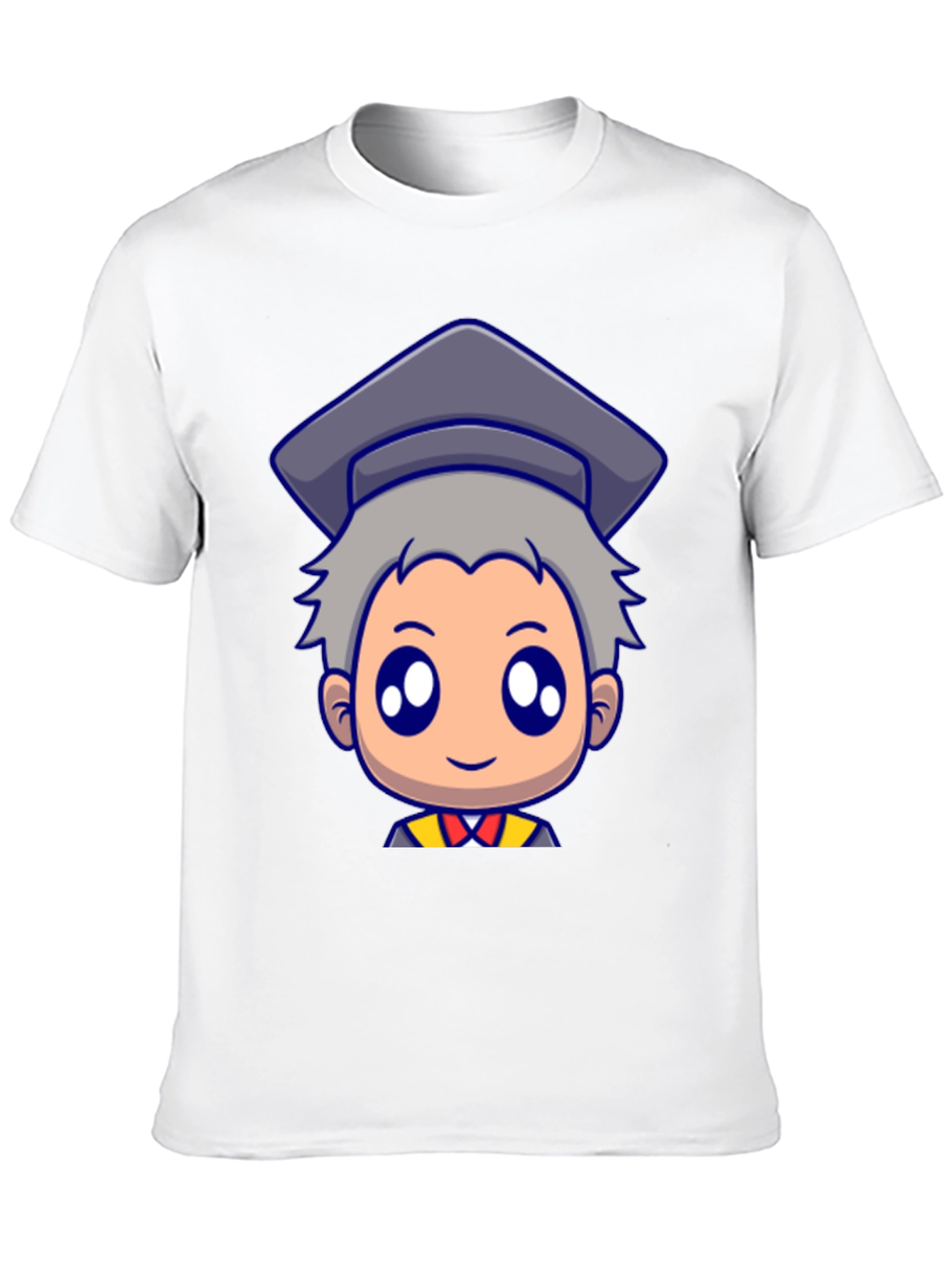 Graduation Cartoon Graphic Black T-Shirt