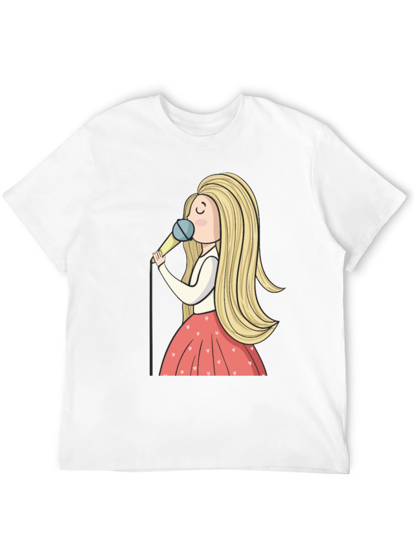 Singing Girl Graphic Tee - Black Unisex T-Shirt