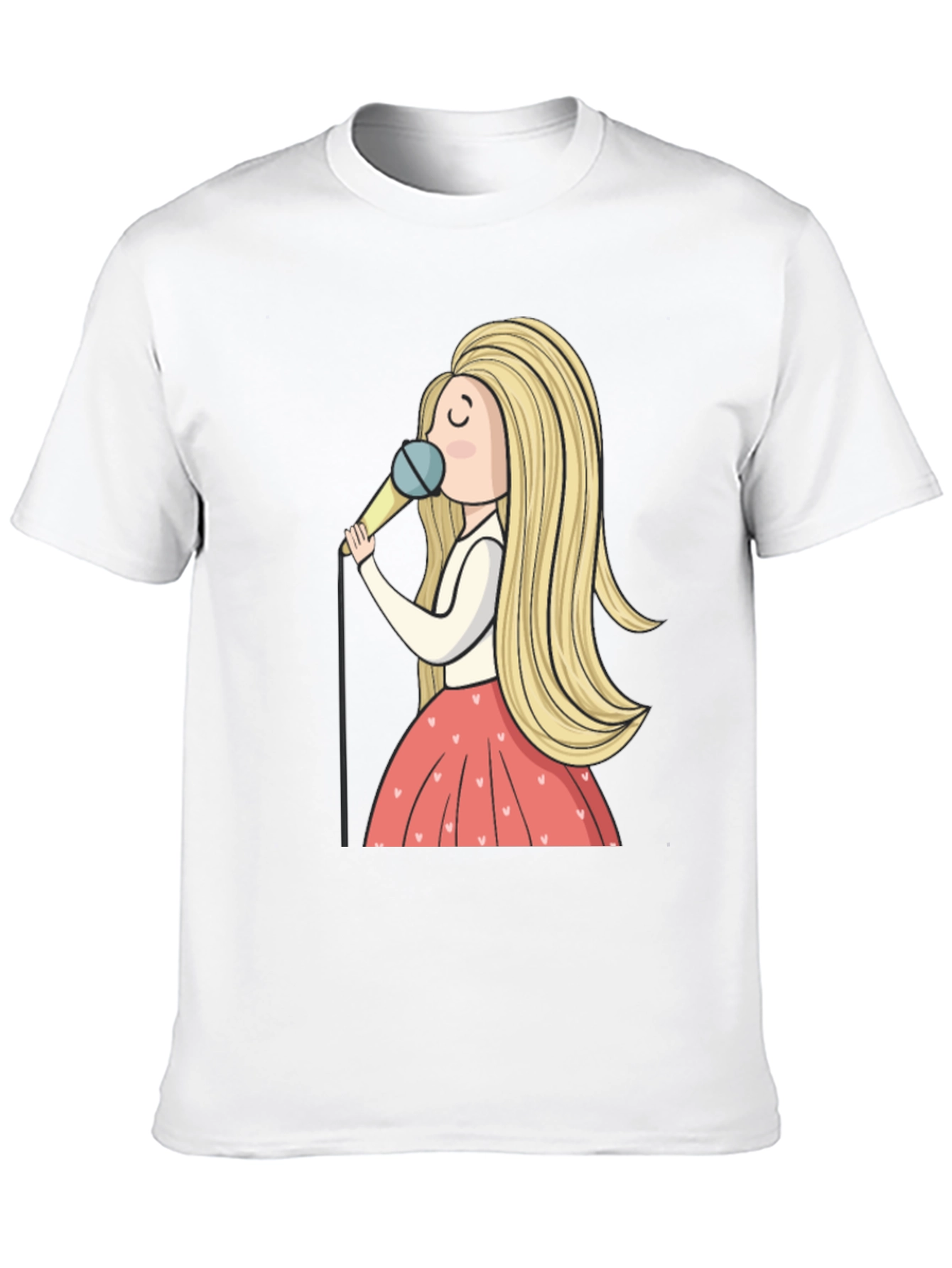 Singing Girl Graphic Tee - Black Unisex T-Shirt
