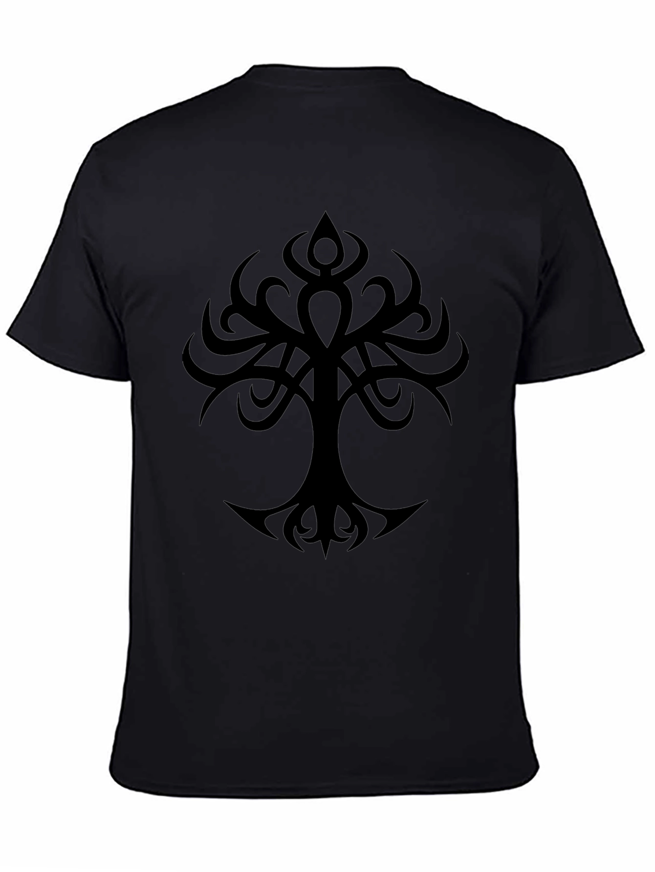 Tribal Tree Graphic Black T-Shirt - Unique Design