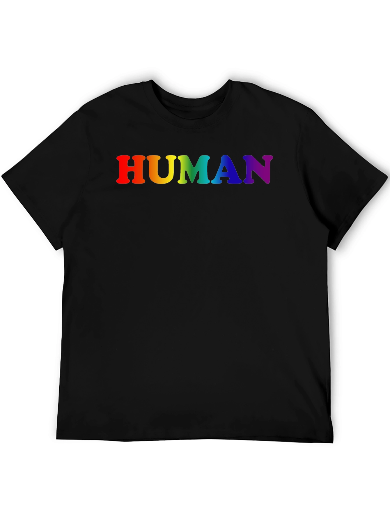 Rainbow HUMAN Graphic Black T-Shirt