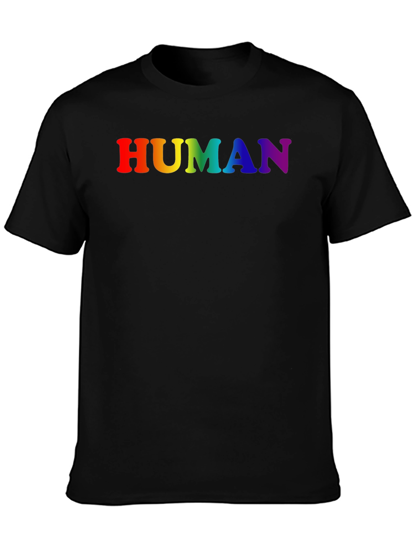 Rainbow HUMAN Graphic Black T-Shirt