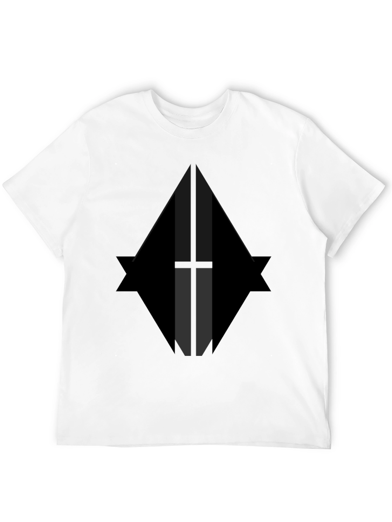 Geometric Graphic Print Black T-Shirt