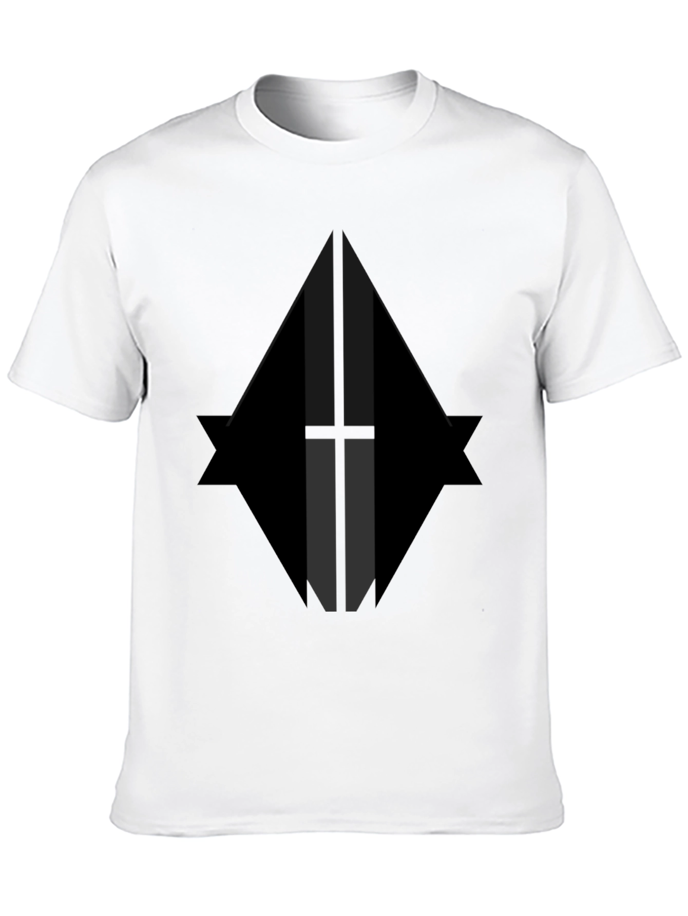 Geometric Graphic Print Black T-Shirt