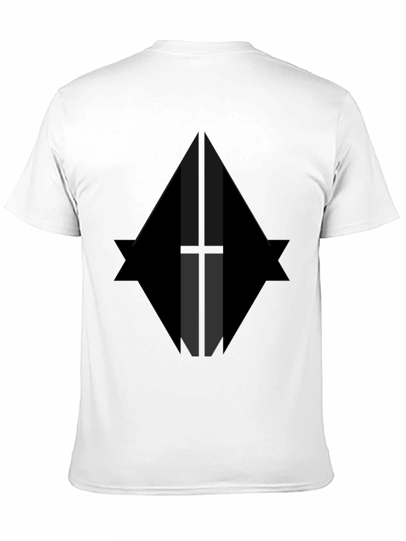 Geometric Graphic Print Black T-Shirt