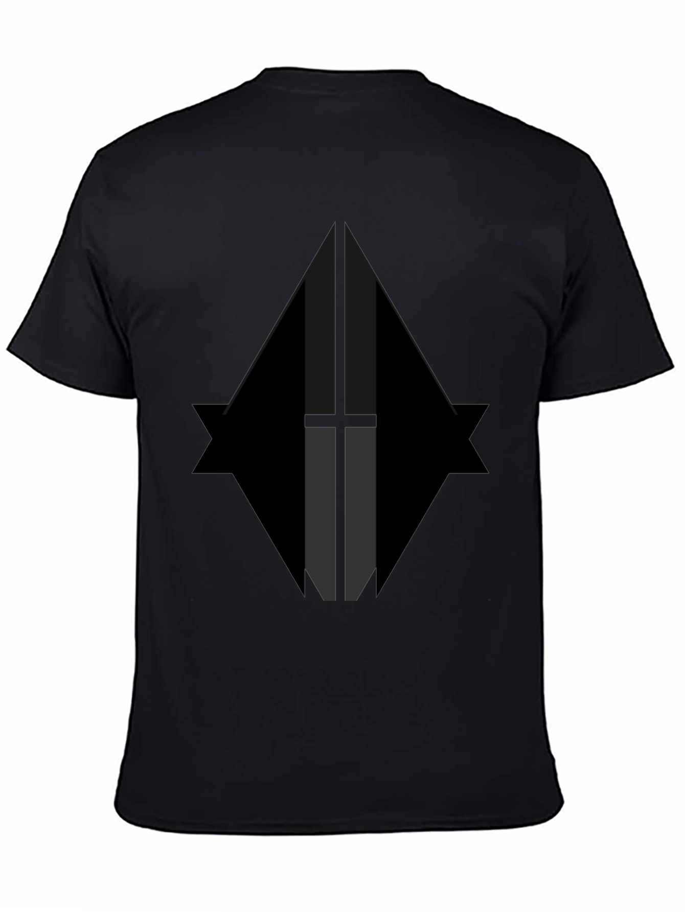 Geometric Graphic Print Black T-Shirt
