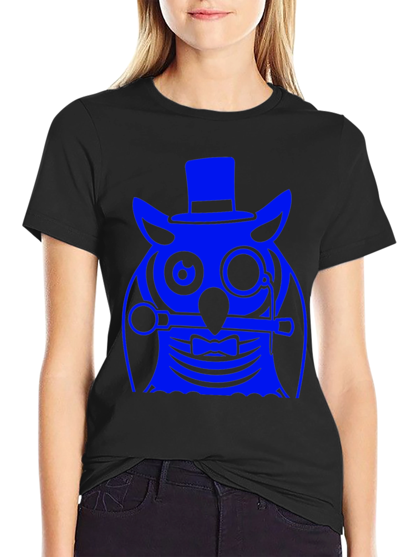 Dapper Owl Graphic Tee - Stylish Mens Black T-Shirt