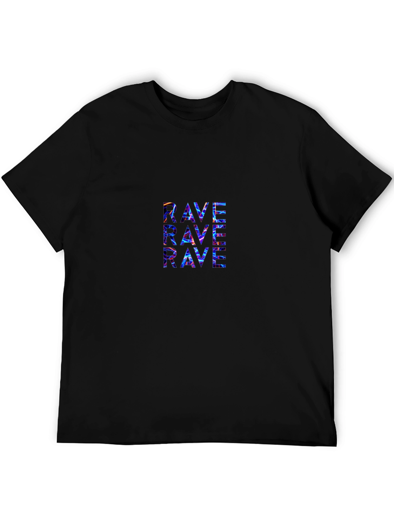 Rave Graphic Print T-Shirt - Black