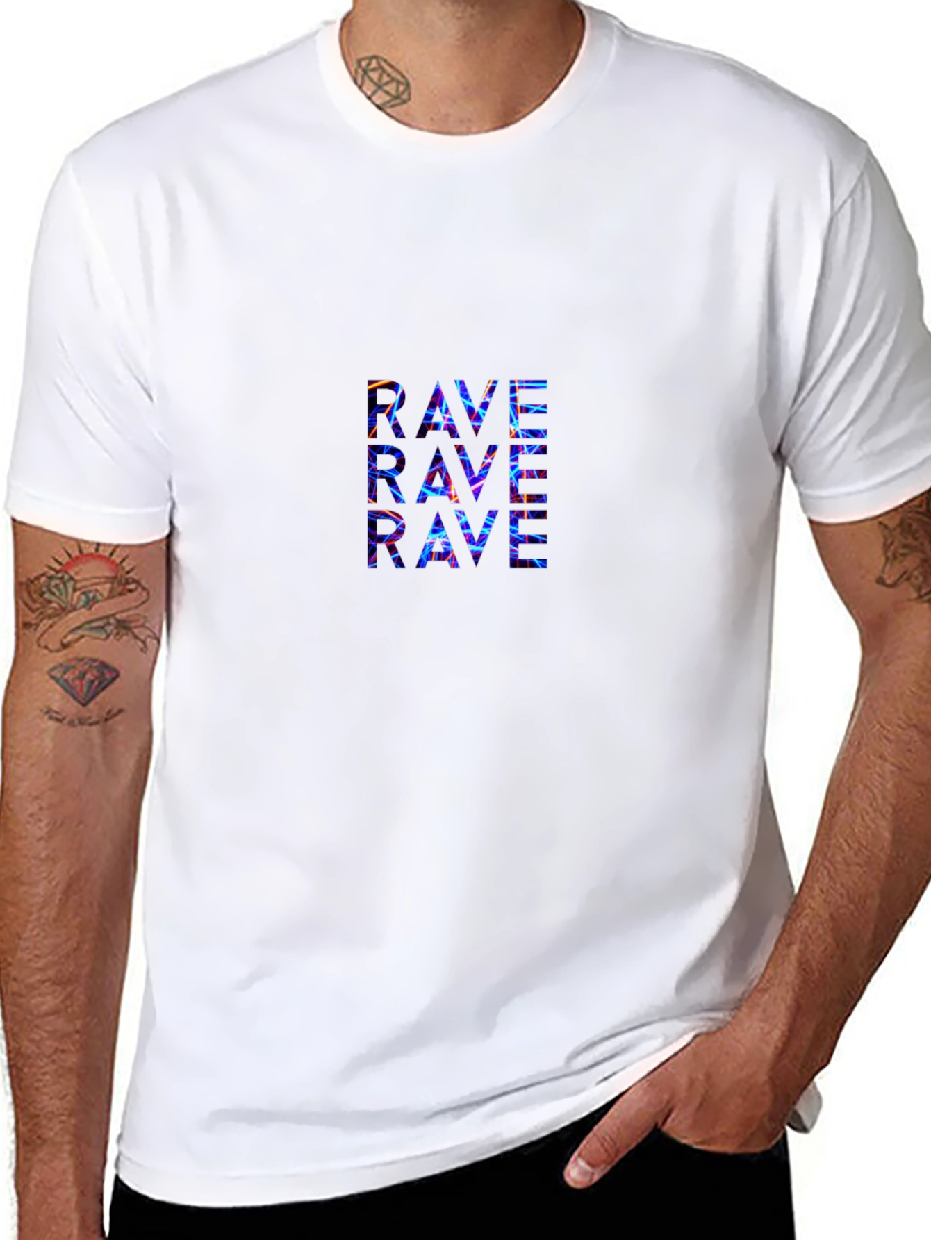 Rave Graphic Print T-Shirt - Black
