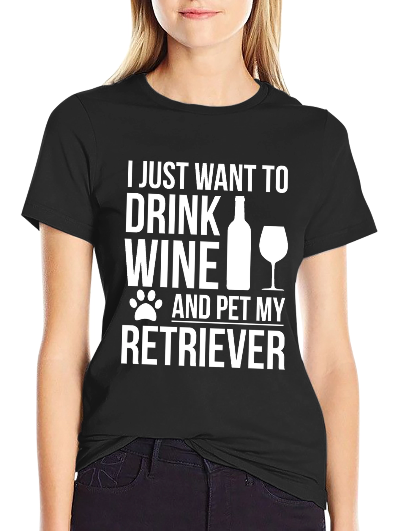 Drink Wine & Pet Retriever T-Shirt