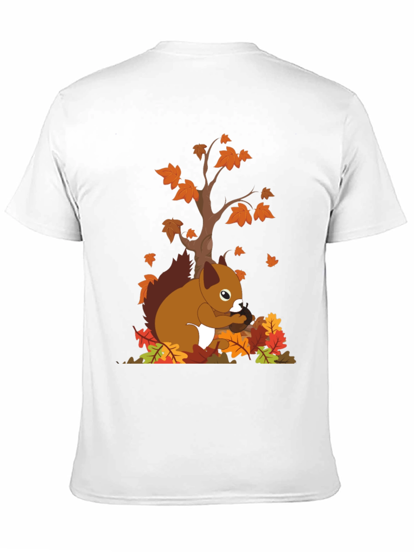 Autumn Squirrel Graphic Tee - Black Unisex T-Shirt