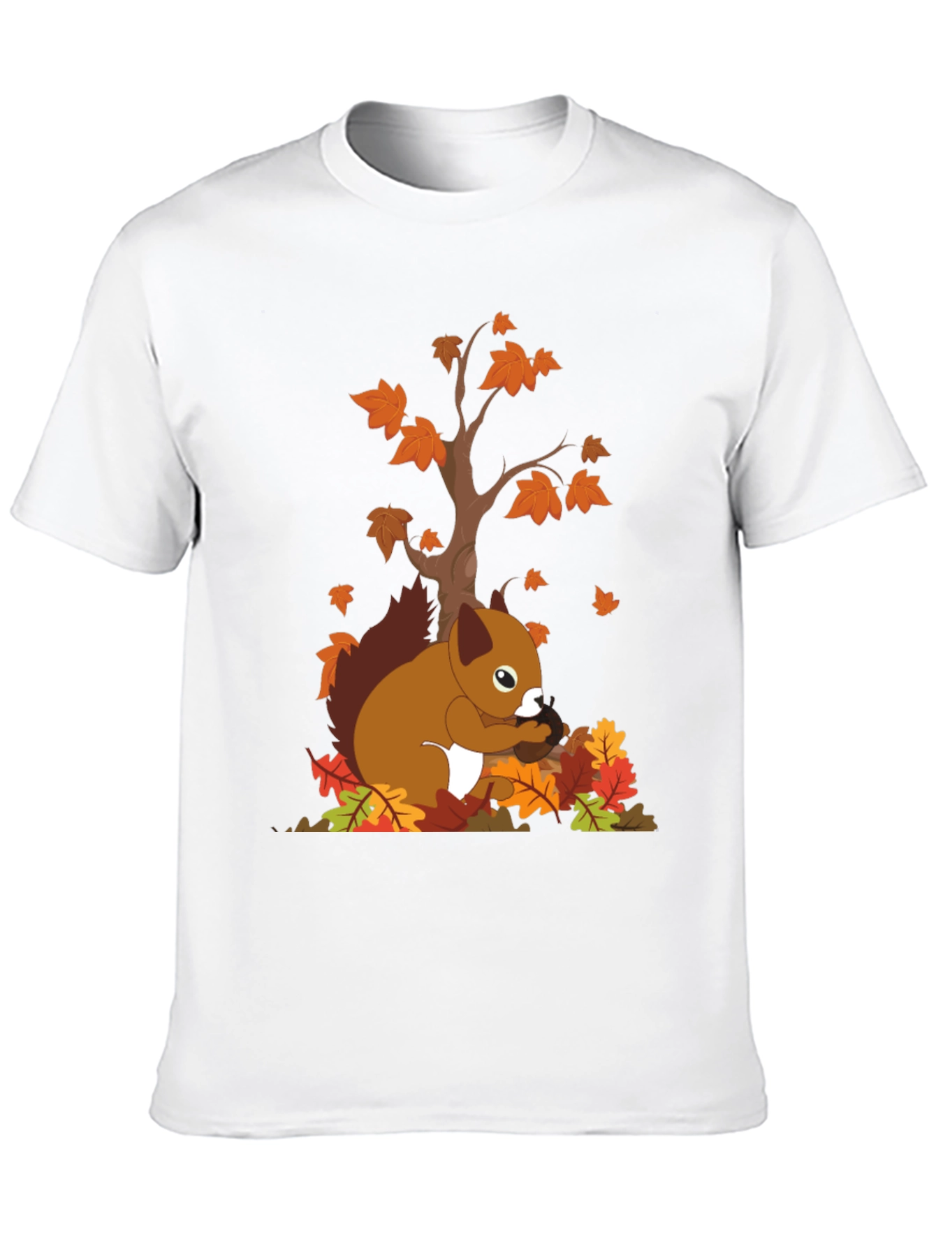 Autumn Squirrel Graphic Tee - Black Unisex T-Shirt