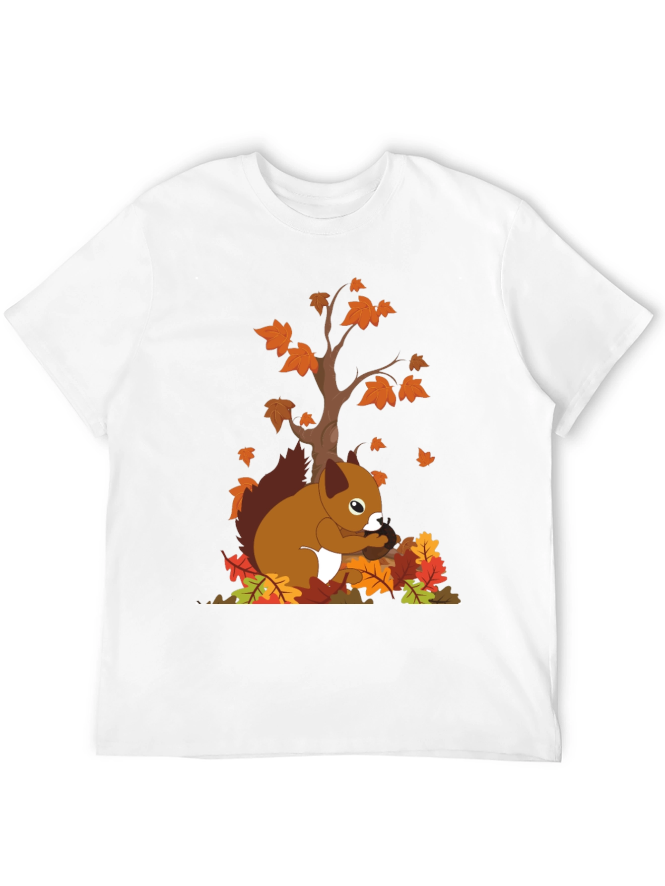 Autumn Squirrel Graphic Tee - Black Unisex T-Shirt