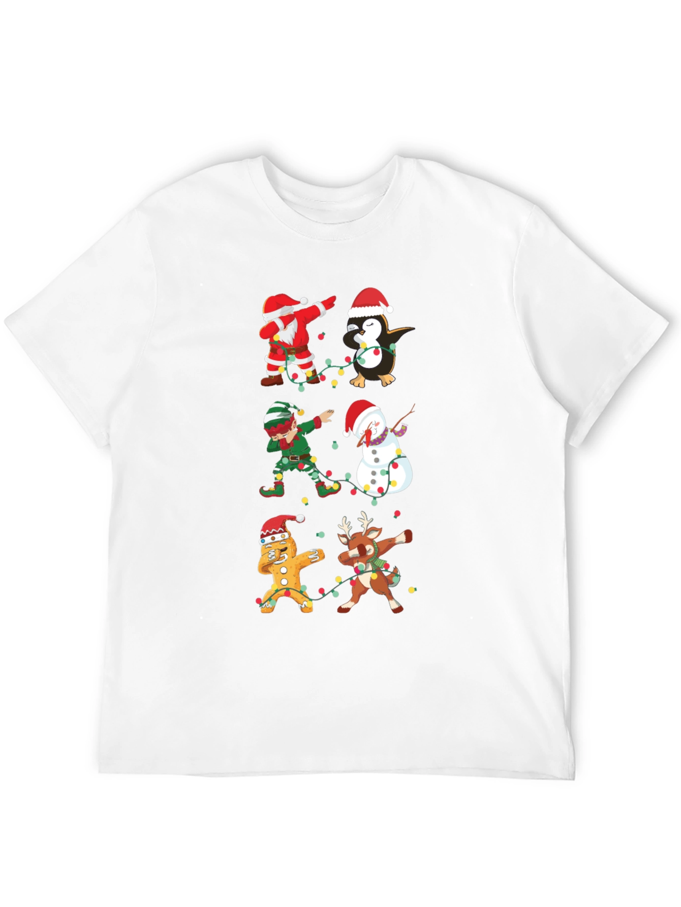 Christmas Dabbing Characters Black Graphic Tee