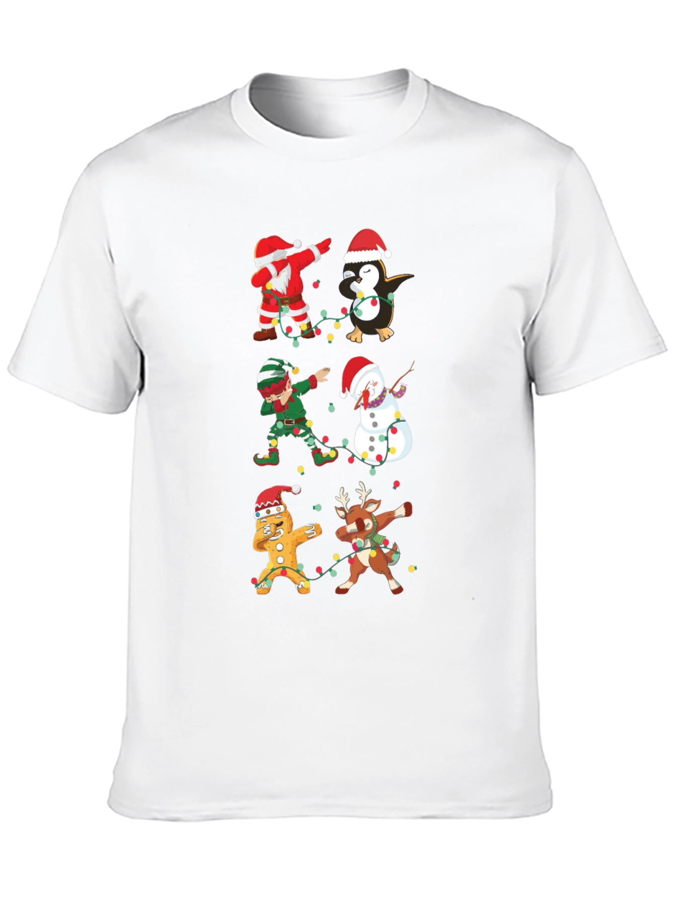 Christmas Dabbing Characters Black Graphic Tee
