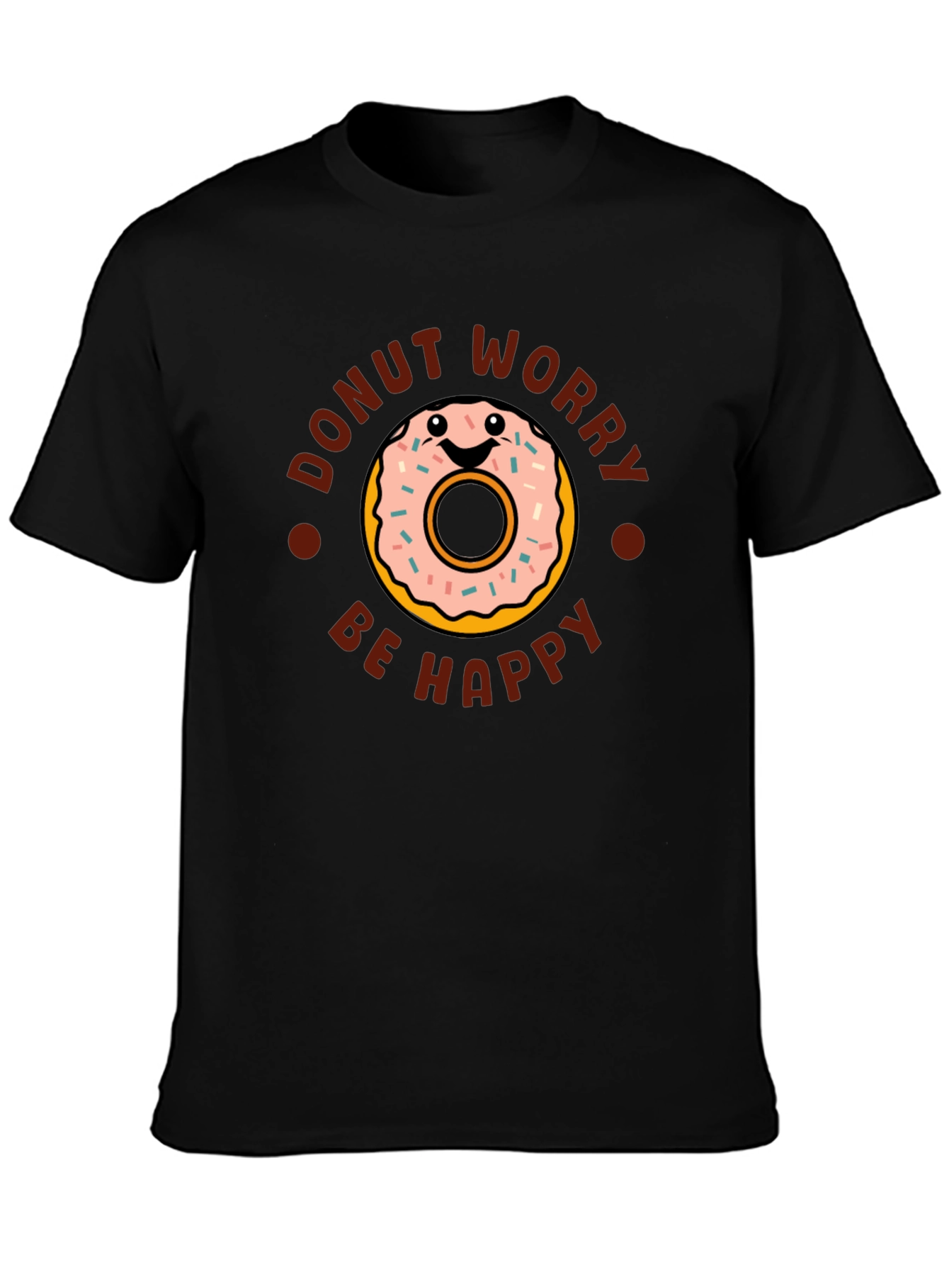 Donut Worry Be Happy Graphic T-Shirt