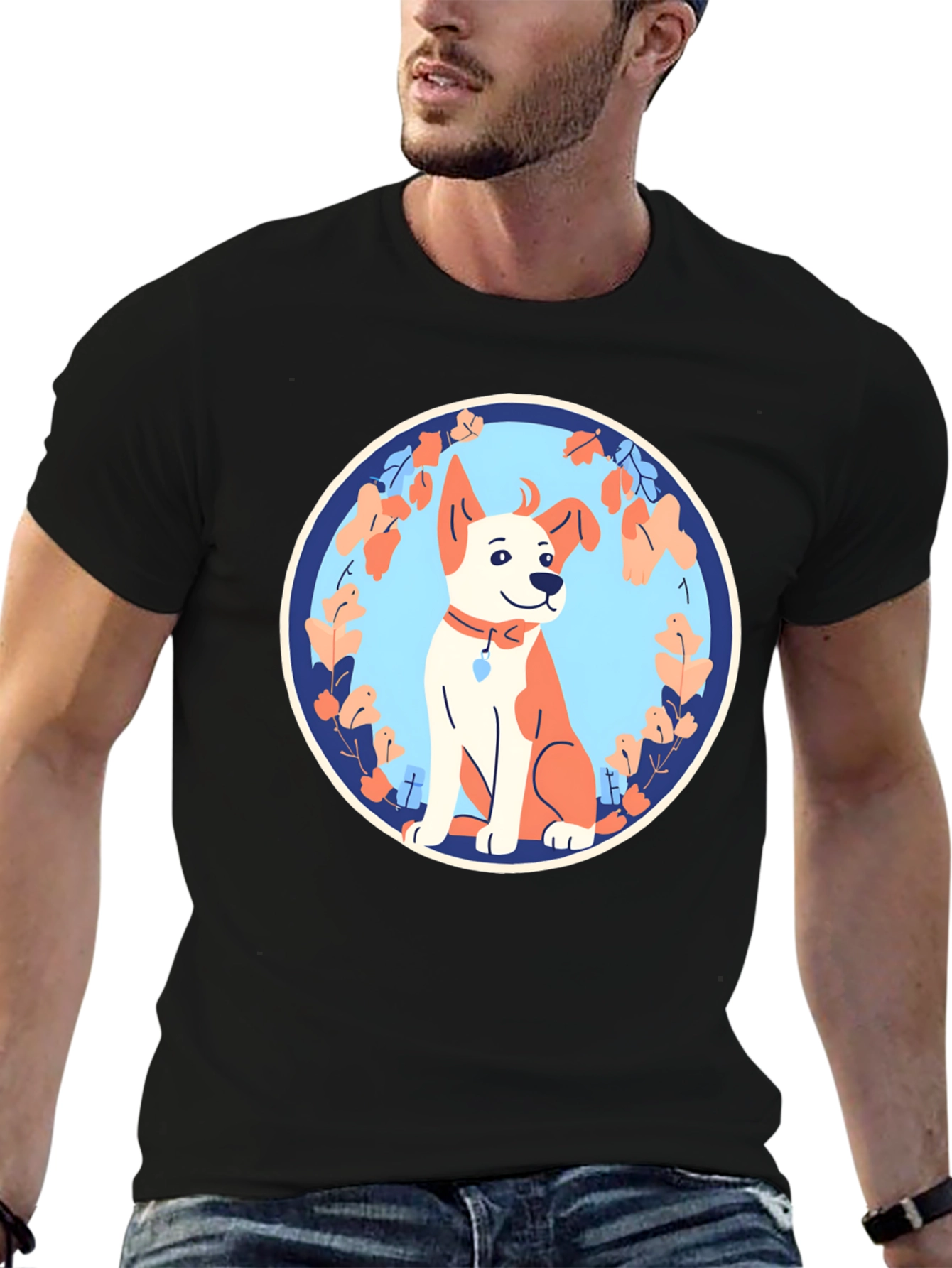 Dog Graphic Tee - Black