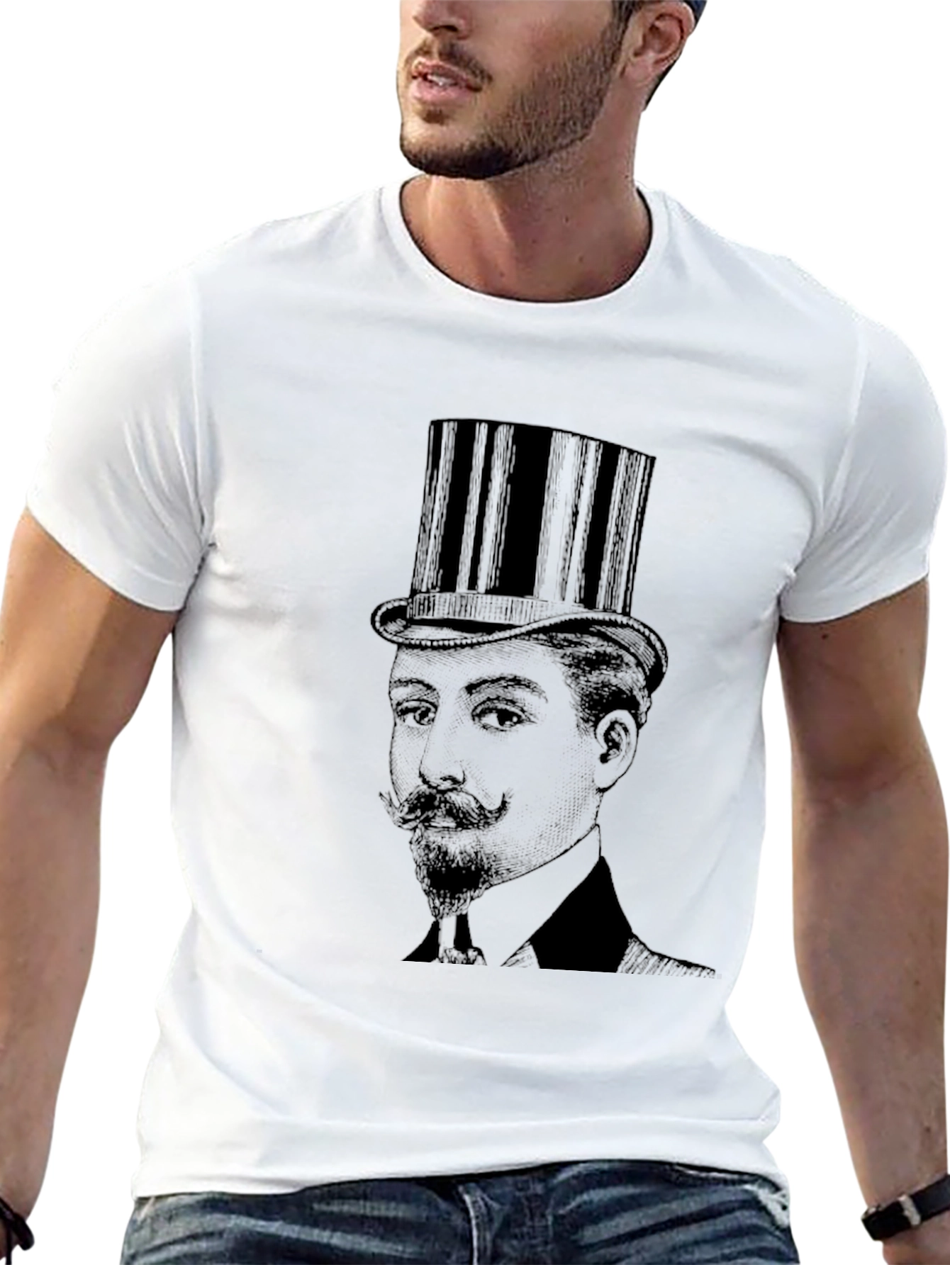 Gentleman Top Hat Graphic Tee - Classic Style