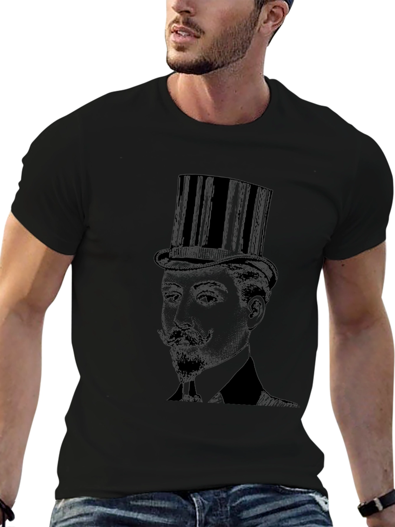 Gentleman Top Hat Graphic Tee - Classic Style