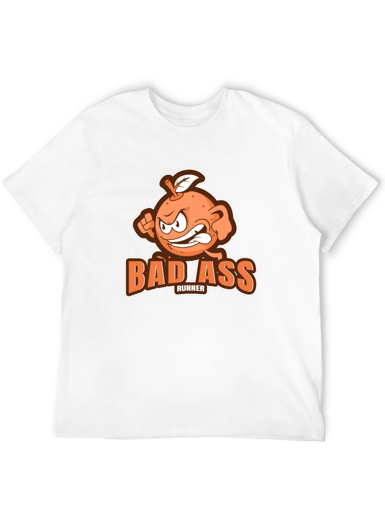Badass Runner Orange Graphic T-Shirt